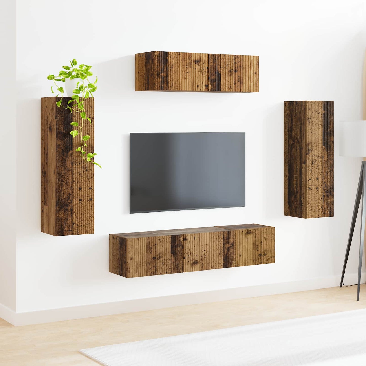 TV-kast 5 pcs Oudhout is nu te koop bij PeponiXL, paradijselijk wonen!