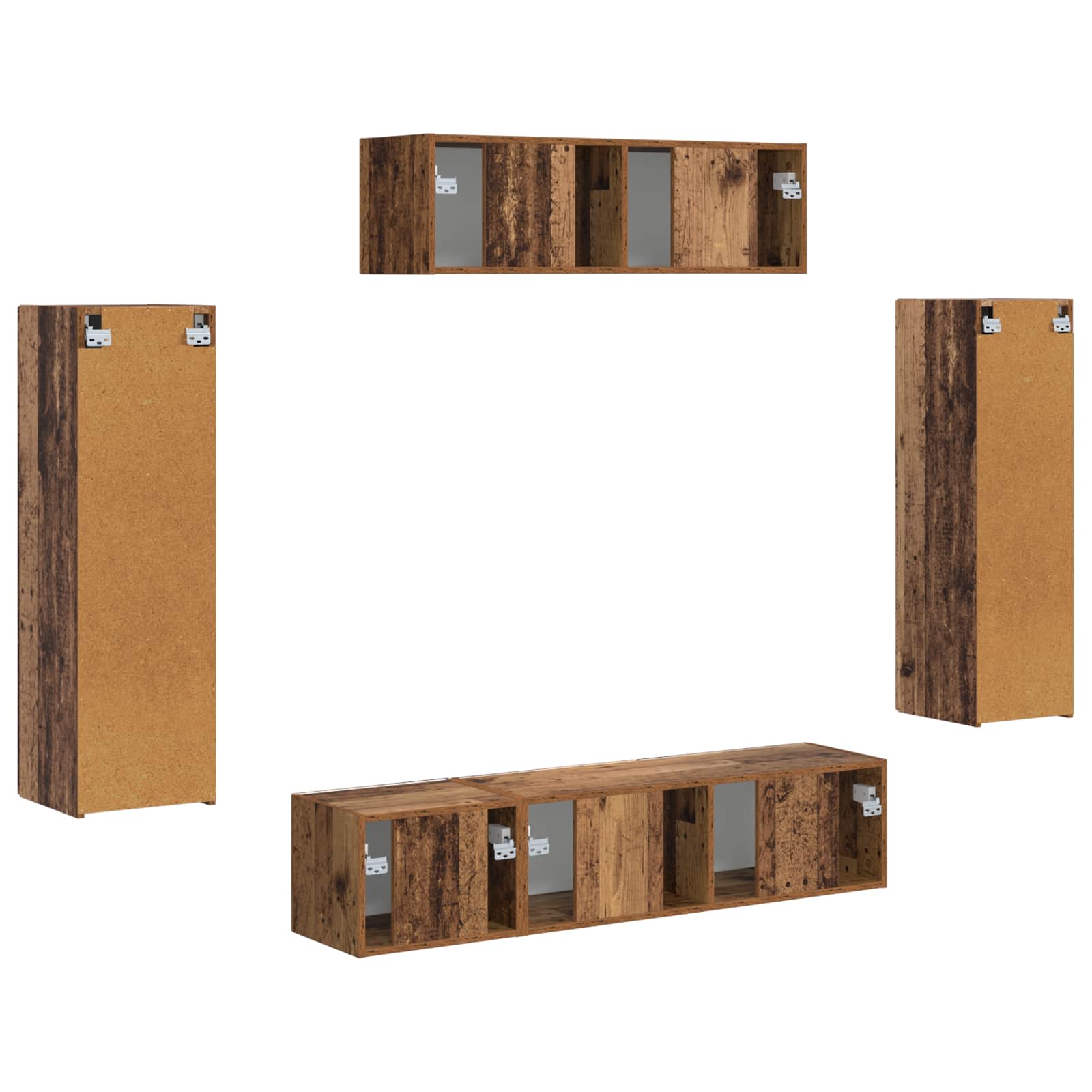 TV-kast 5 pcs Oudhout is nu te koop bij PeponiXL, paradijselijk wonen!