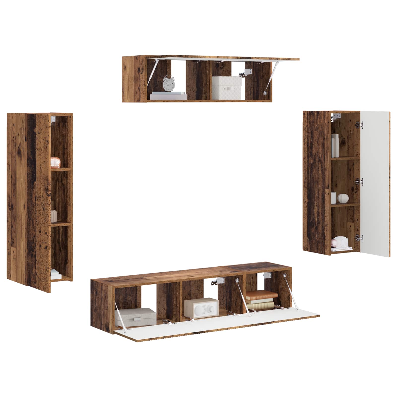 TV-kast 5 pcs Oudhout is nu te koop bij PeponiXL, paradijselijk wonen!