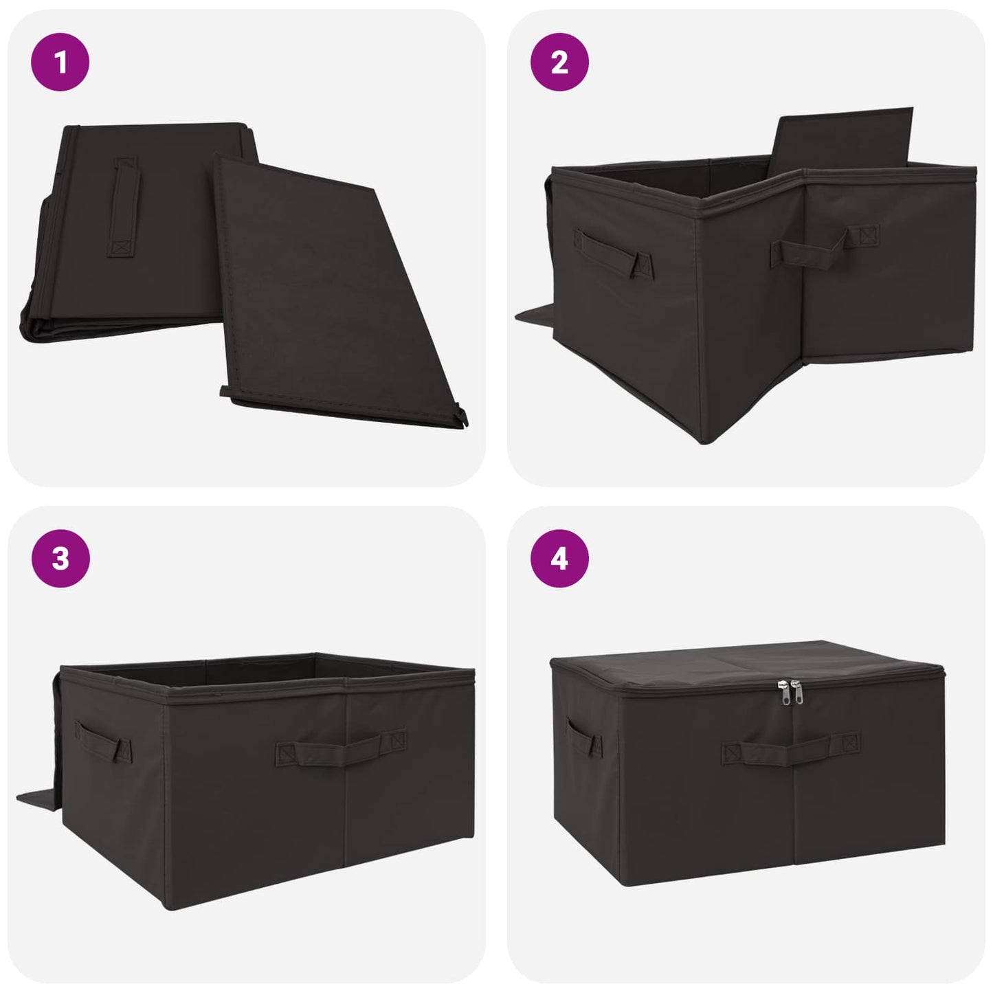 Opbergbox 24 pcs Antracietkleurig 50 x 30 x 25 cm Nonwoven stof is nu te koop bij PeponiXL, paradijselijk wonen!