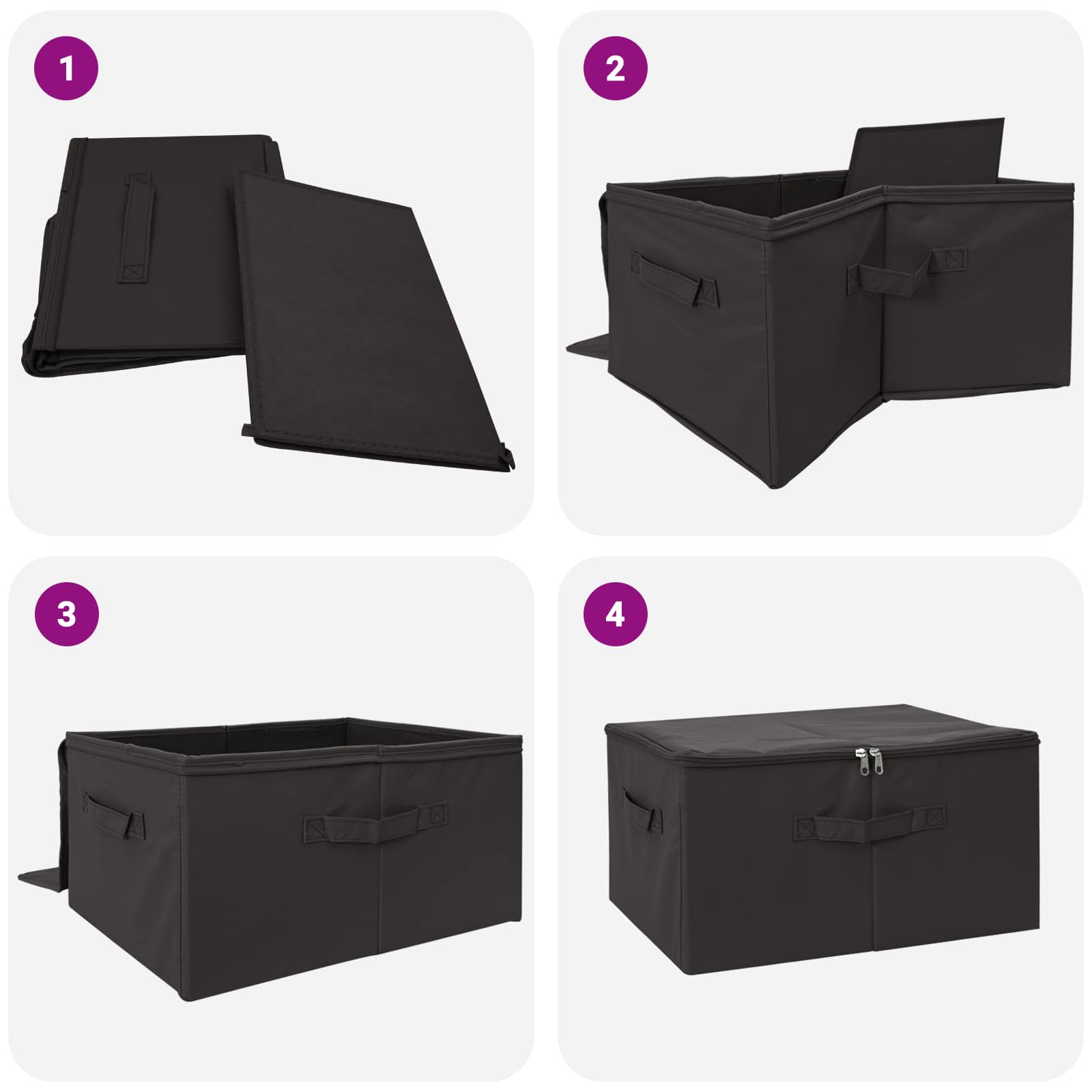 Opbergbox 24 pcs Antracietkleurig 50 x 30 x 25 cm Nonwoven stof is nu te koop bij PeponiXL, paradijselijk wonen!