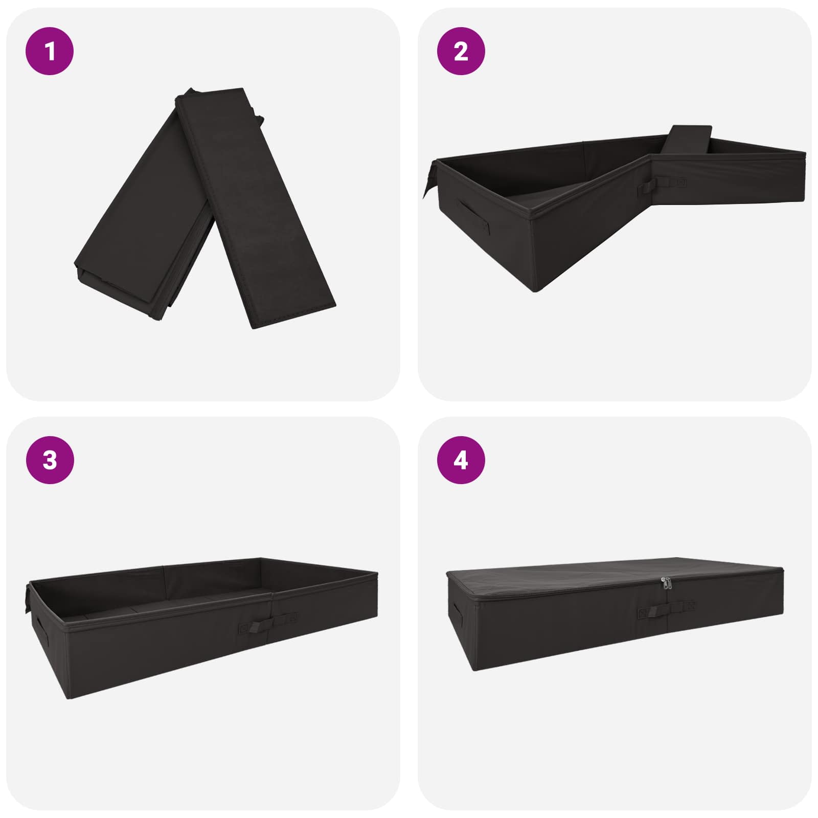 Opbergbox 24 pcs Antracietkleurig 90 x 48 x 15 cm Nonwoven stof is nu te koop bij PeponiXL, paradijselijk wonen!