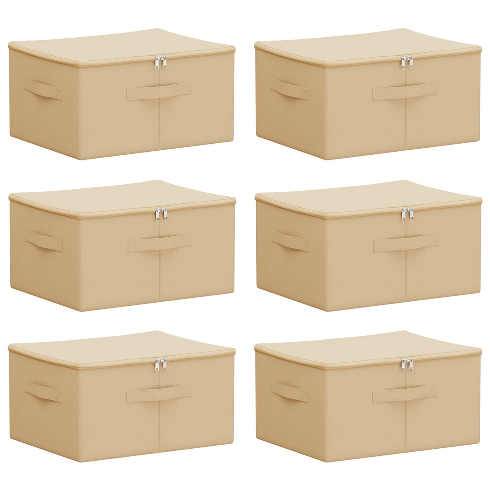 Opbergbox 6 pcs Crèmekleurig 43 x 34 x 23 cm Nonwoven stof is nu te koop bij PeponiXL, paradijselijk wonen!