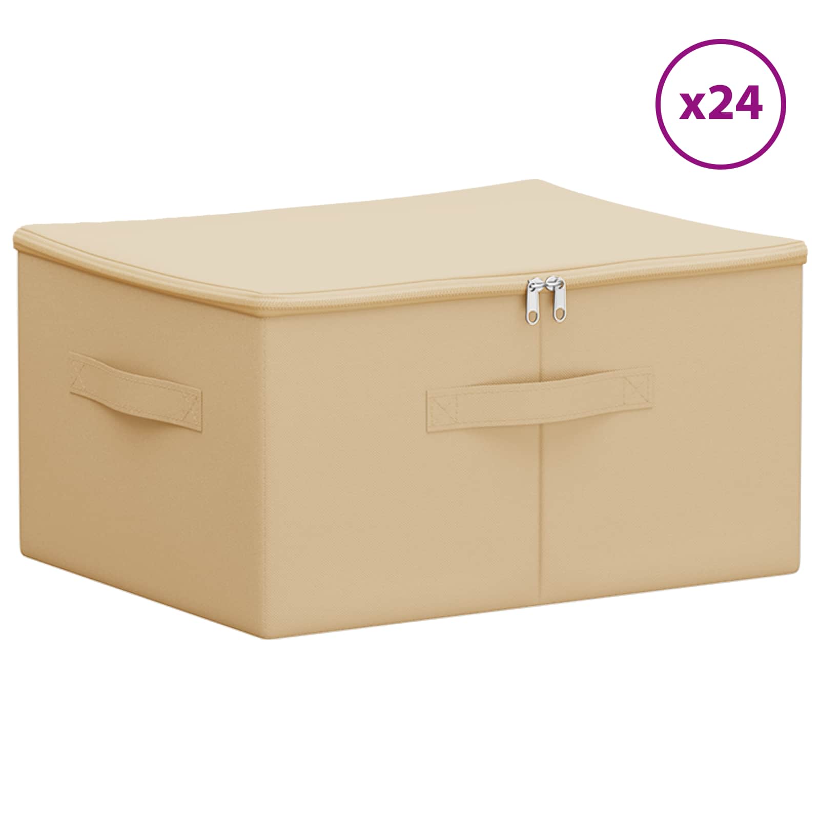 Opbergbox 24 pcs Crèmekleurig 43 x 34 x 23 cm Nonwoven stof is nu te koop bij PeponiXL, paradijselijk wonen!