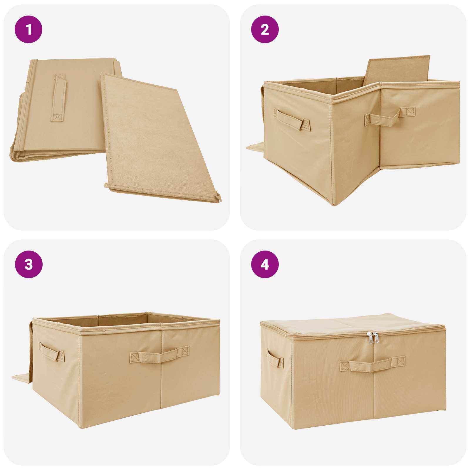Opbergbox 24 pcs Crèmekleurig 50 x 30 x 25 cm Nonwoven stof is nu te koop bij PeponiXL, paradijselijk wonen!