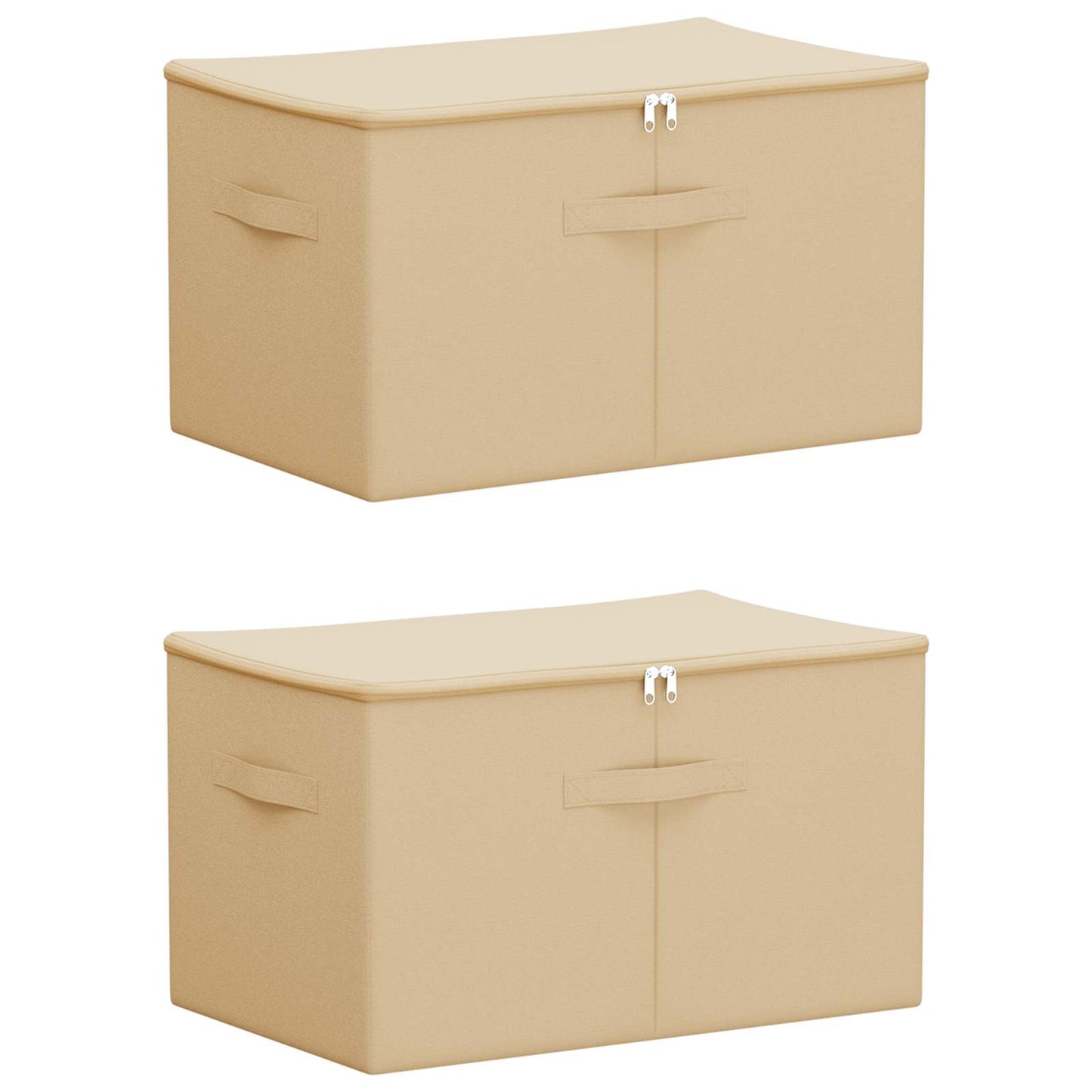 Opbergbox 2 pcs Crèmekleurig 55 x 35 x 32 cm Nonwoven stof is nu te koop bij PeponiXL, paradijselijk wonen!
