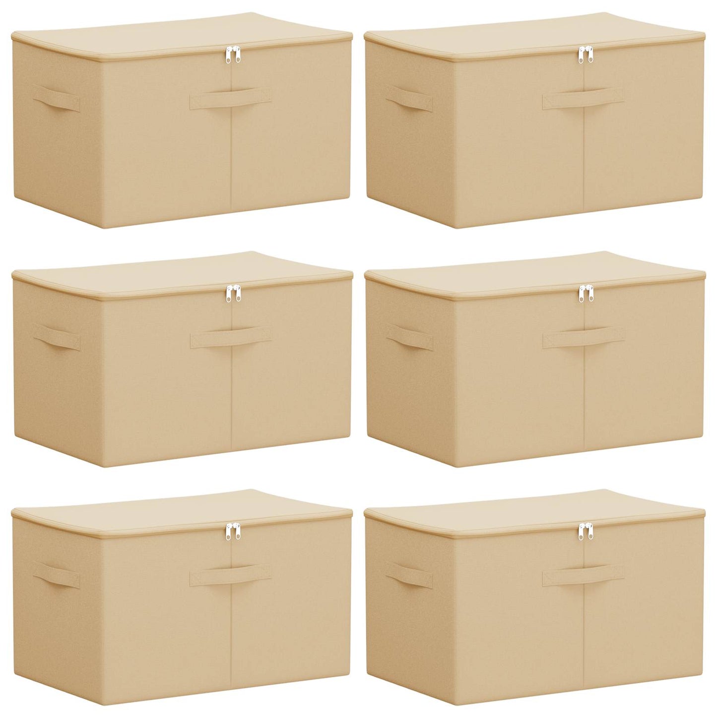 Opbergbox 6 pcs Crèmekleurig 55 x 35 x 32 cm Nonwoven stof is nu te koop bij PeponiXL, paradijselijk wonen!