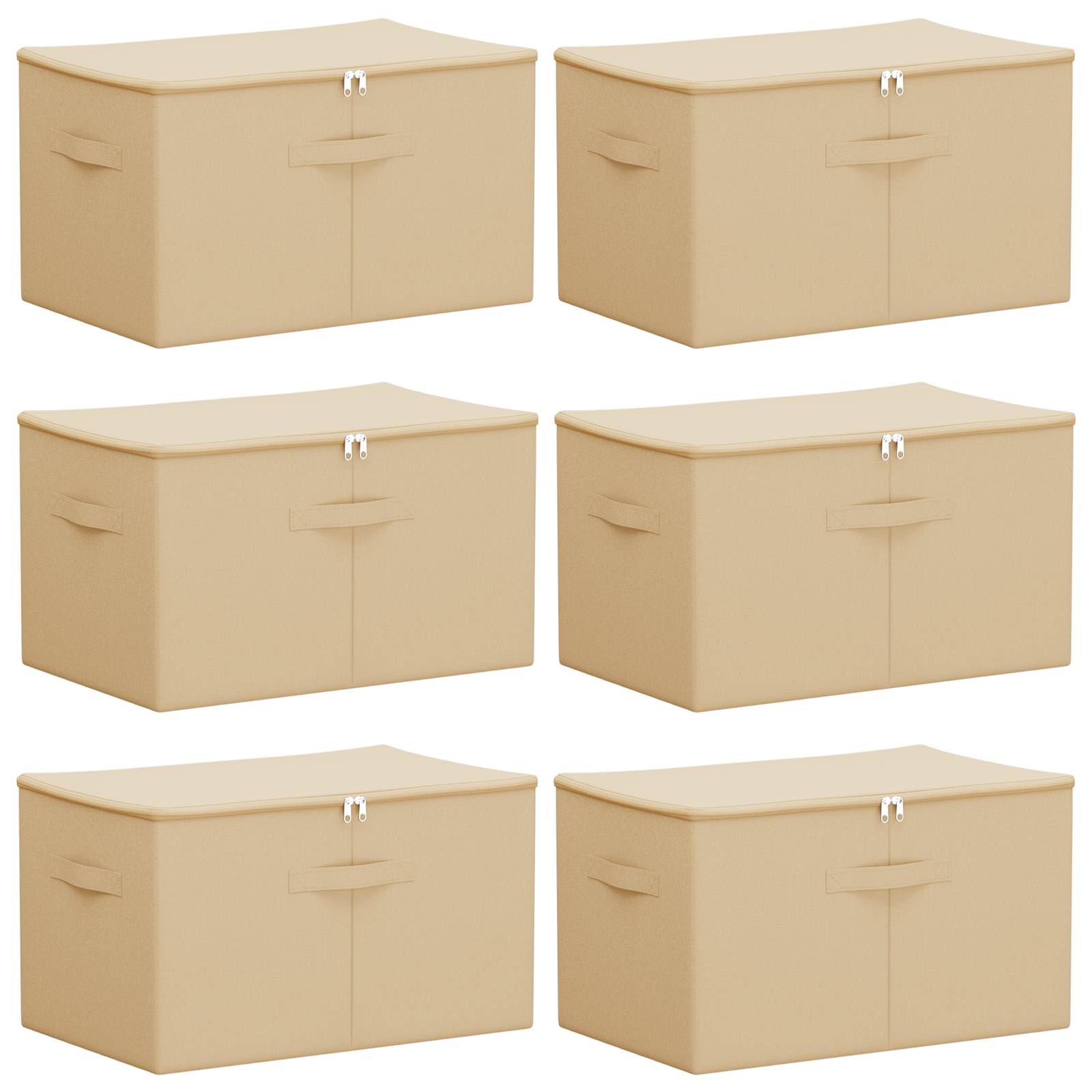 Opbergbox 6 pcs Crèmekleurig 55 x 35 x 32 cm Nonwoven stof is nu te koop bij PeponiXL, paradijselijk wonen!