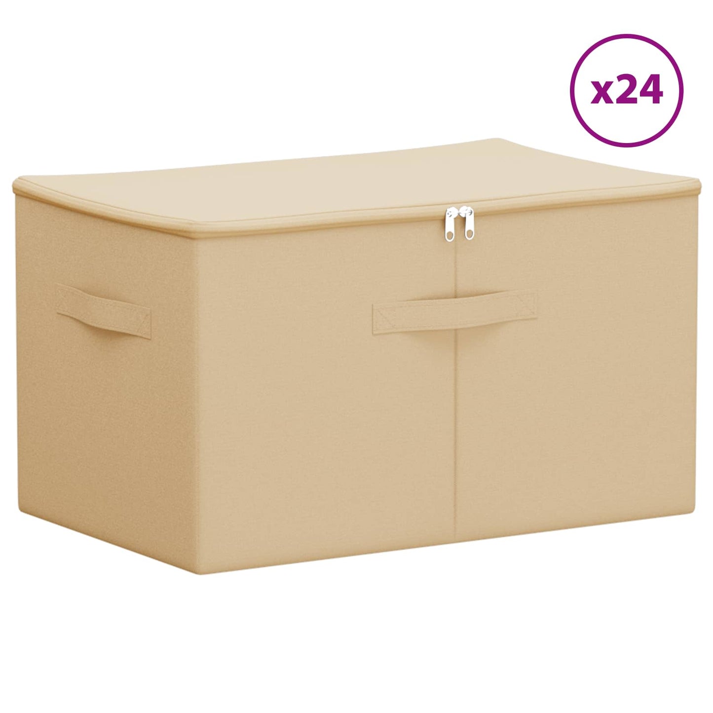 Opbergbox 24 pcs Crèmekleurig 55 x 35 x 32 cm Nonwoven stof is nu te koop bij PeponiXL, paradijselijk wonen!