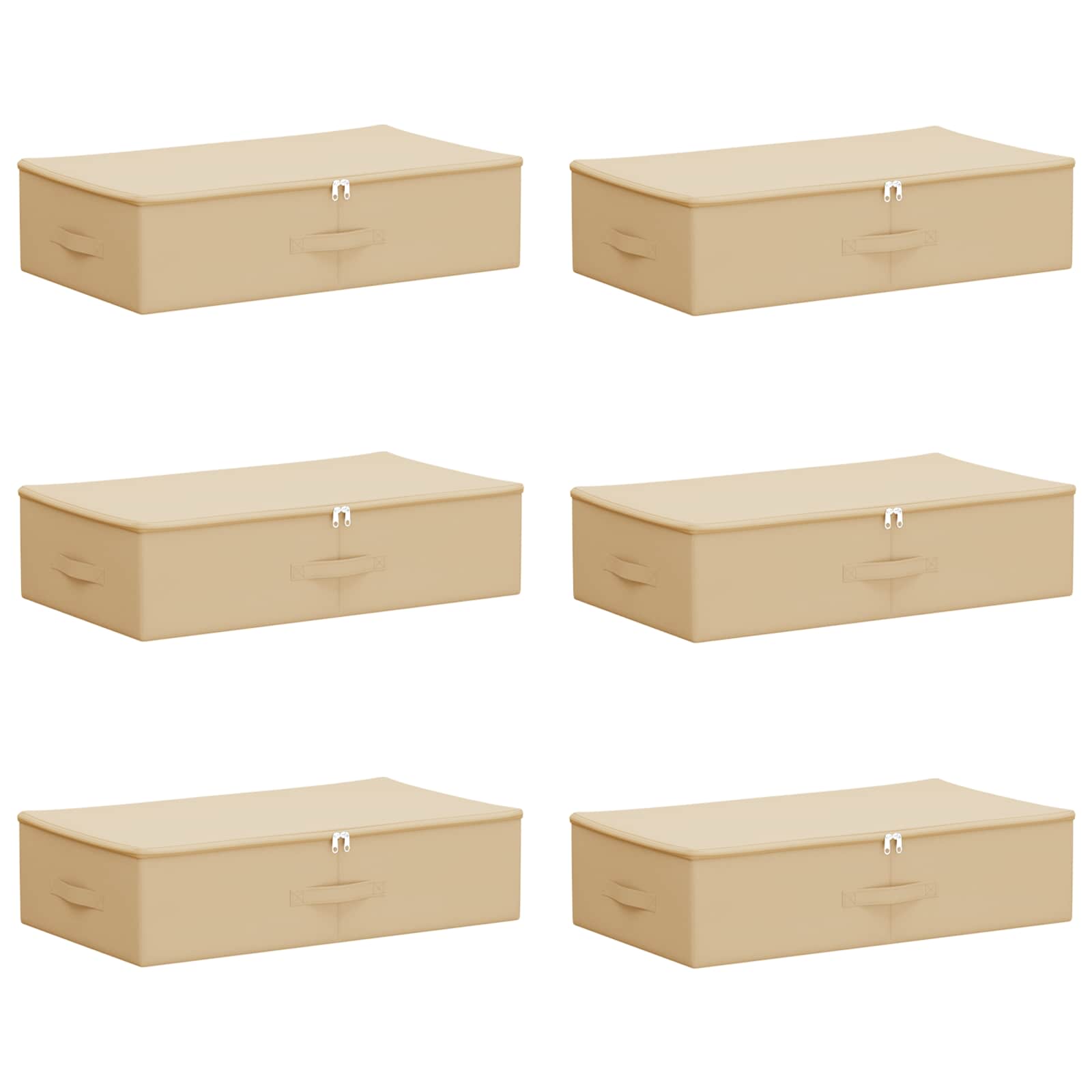 Opbergbox 6 pcs Crèmekleurig 70 x 40 x 18 cm Nonwoven stof is nu te koop bij PeponiXL, paradijselijk wonen!