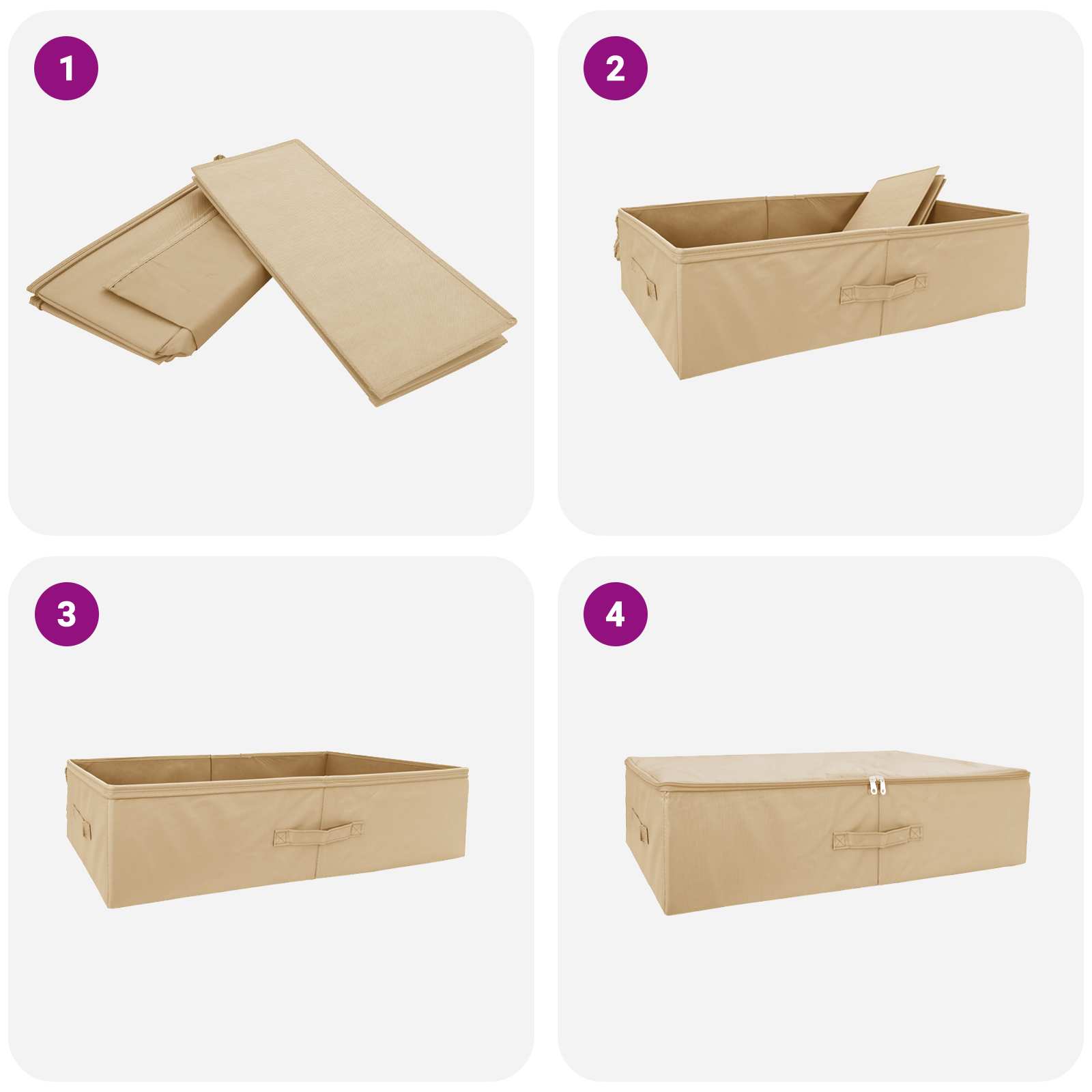 Opbergbox 6 pcs Crèmekleurig 70 x 40 x 18 cm Nonwoven stof is nu te koop bij PeponiXL, paradijselijk wonen!