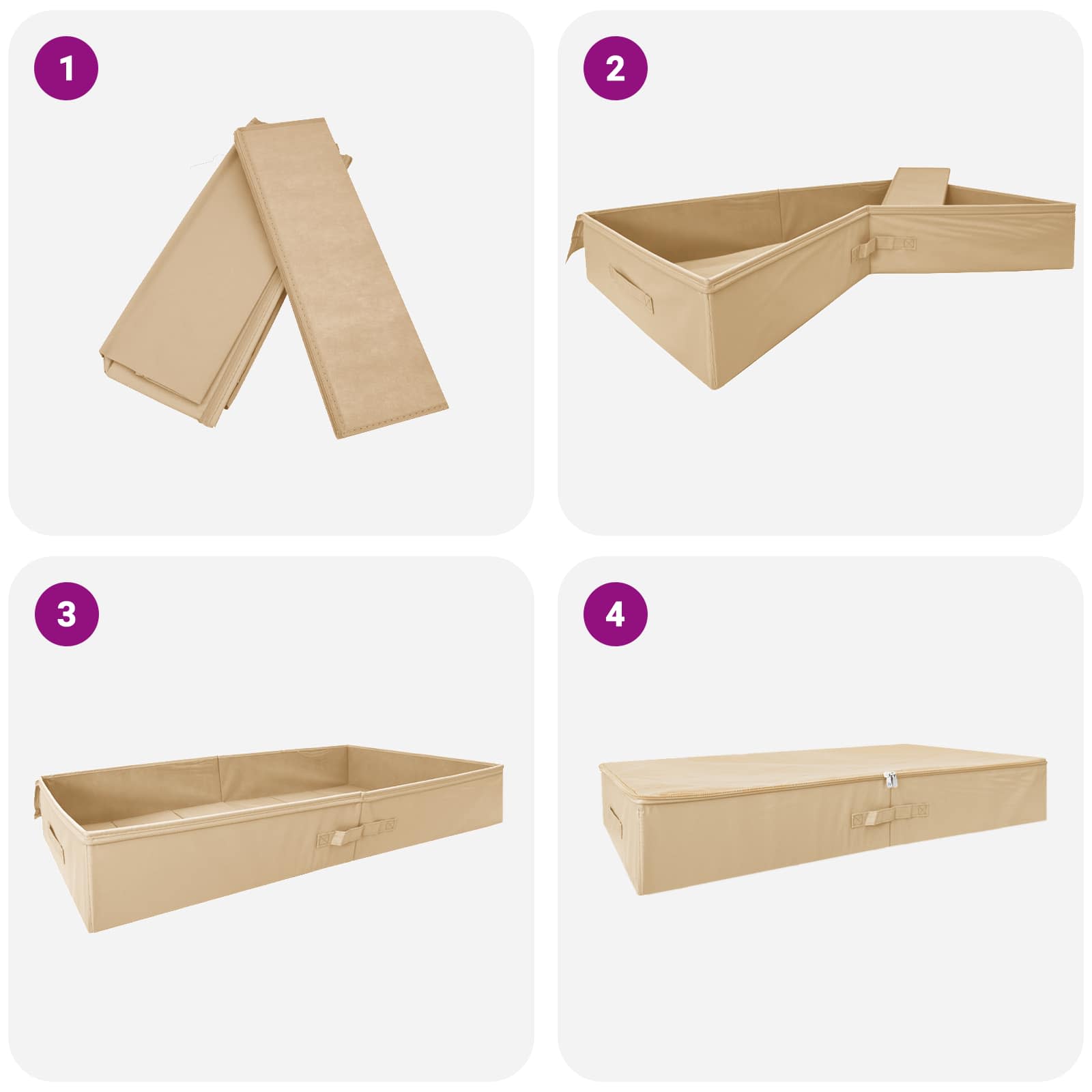 Opbergbox 24 pcs Crèmekleurig 90 x 48 x 15 cm Nonwoven stof is nu te koop bij PeponiXL, paradijselijk wonen!