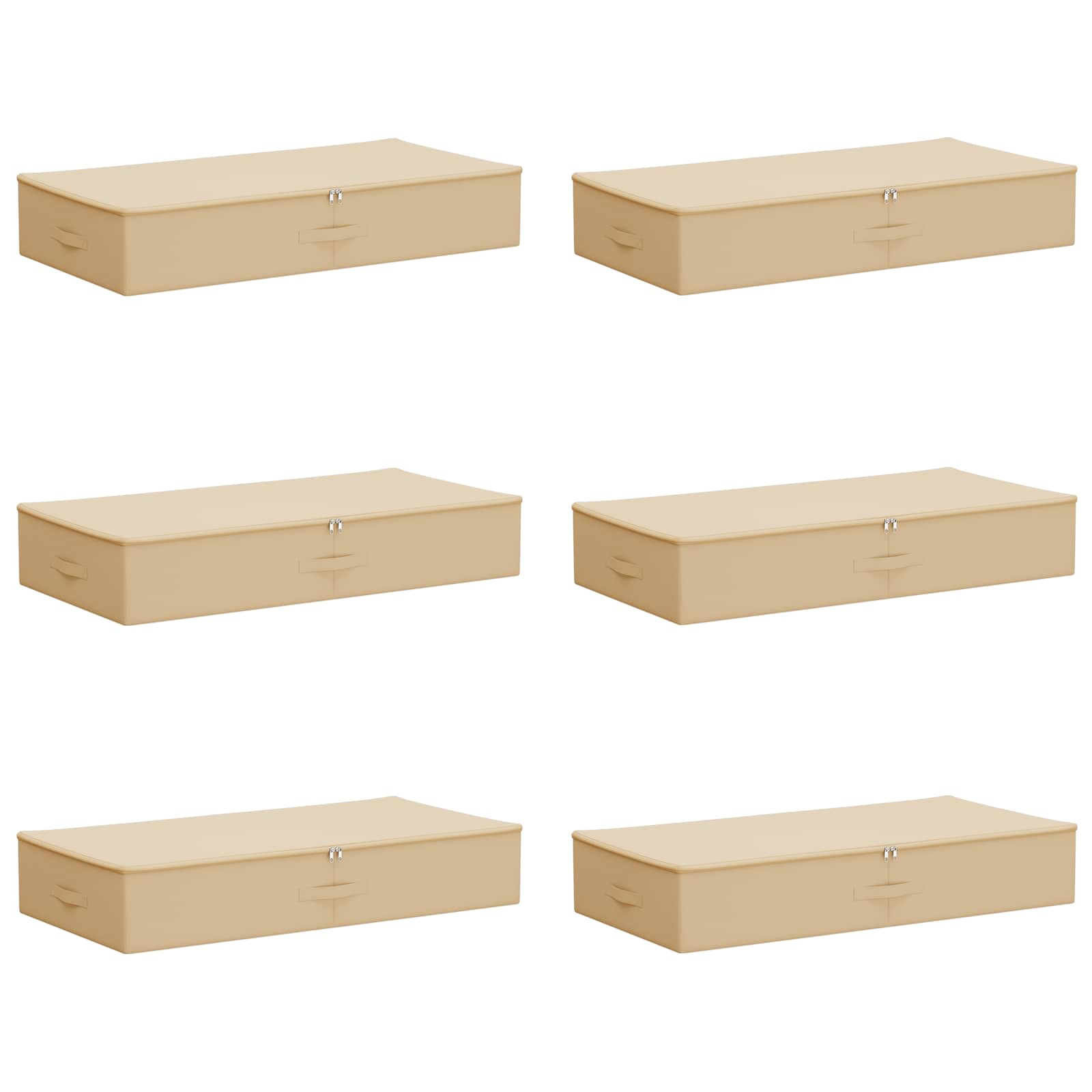 Opbergbox 6 pcs Crèmekleurig 100 x 50 x 18 cm Nonwoven stof is nu te koop bij PeponiXL, paradijselijk wonen!