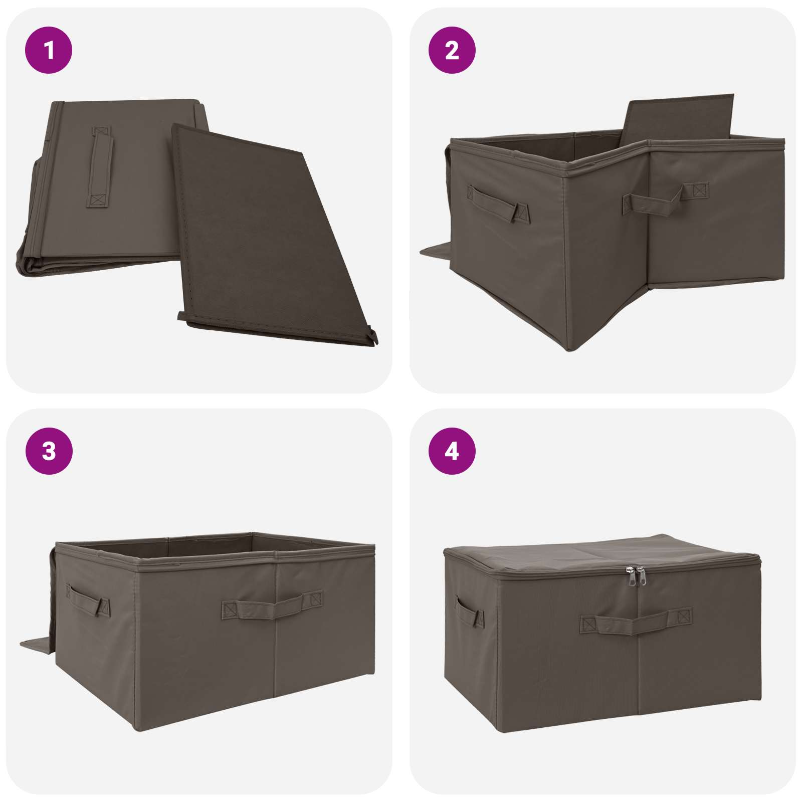 Opbergbox Grijs 43 x 34 x 23 cm Nonwoven stof is nu te koop bij PeponiXL, paradijselijk wonen!