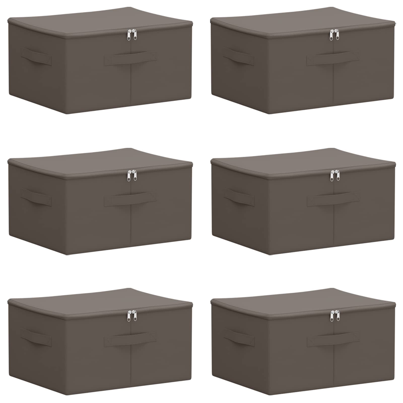 Opbergbox 6 pcs Grijs 43 x 34 x 23 cm Nonwoven stof is nu te koop bij PeponiXL, paradijselijk wonen!
