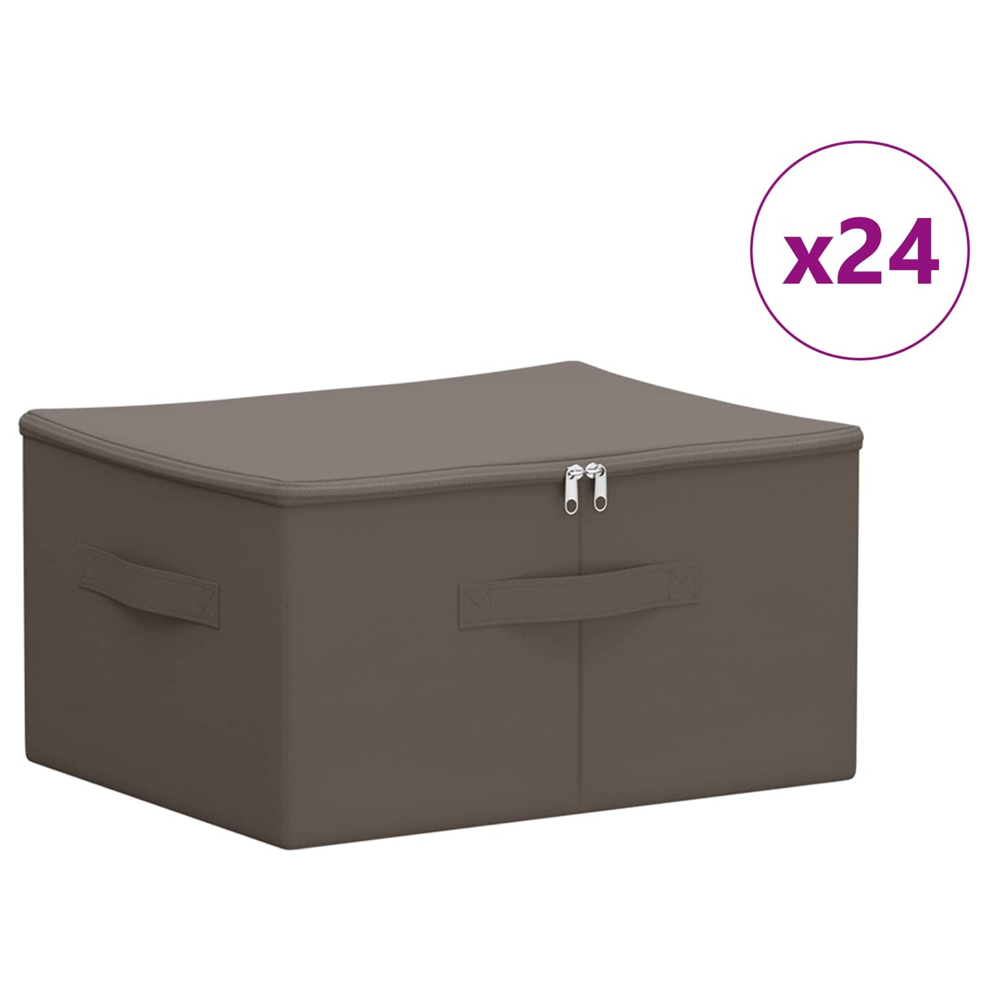 Opbergbox 24 pcs Grijs 50 x 30 x 25 cm Nonwoven stof is nu te koop bij PeponiXL, paradijselijk wonen!