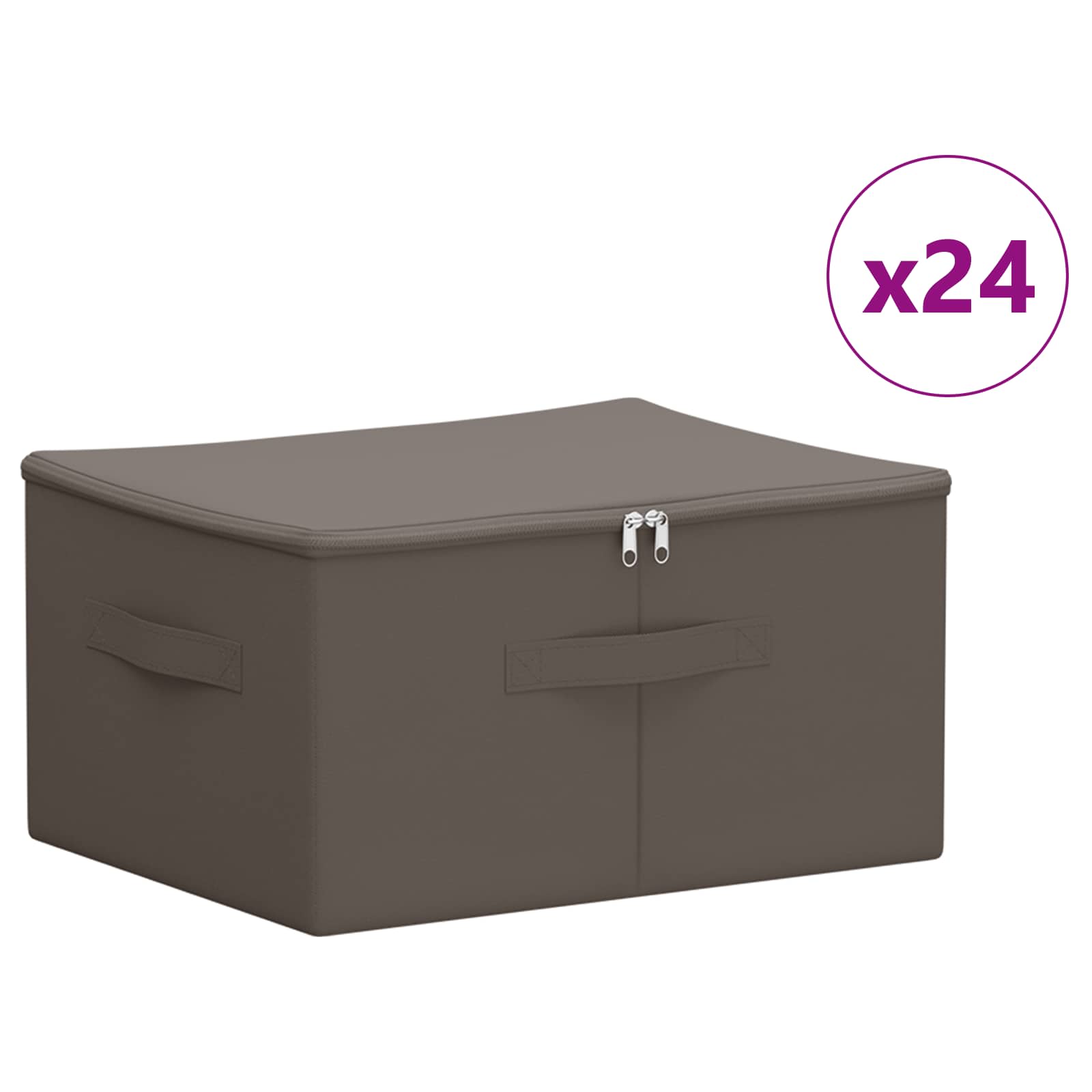Opbergbox 24 pcs Grijs 50 x 30 x 25 cm Nonwoven stof is nu te koop bij PeponiXL, paradijselijk wonen!