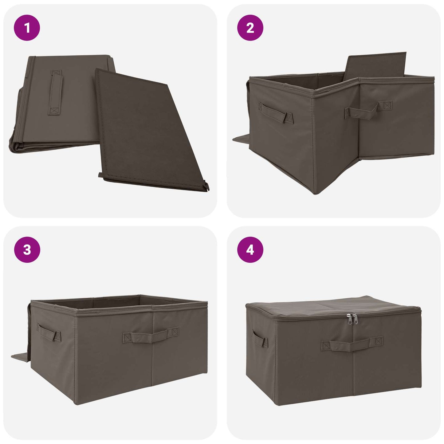Opbergbox 2 pcs Grijs 60 x 43 x 35 cm Nonwoven stof is nu te koop bij PeponiXL, paradijselijk wonen!