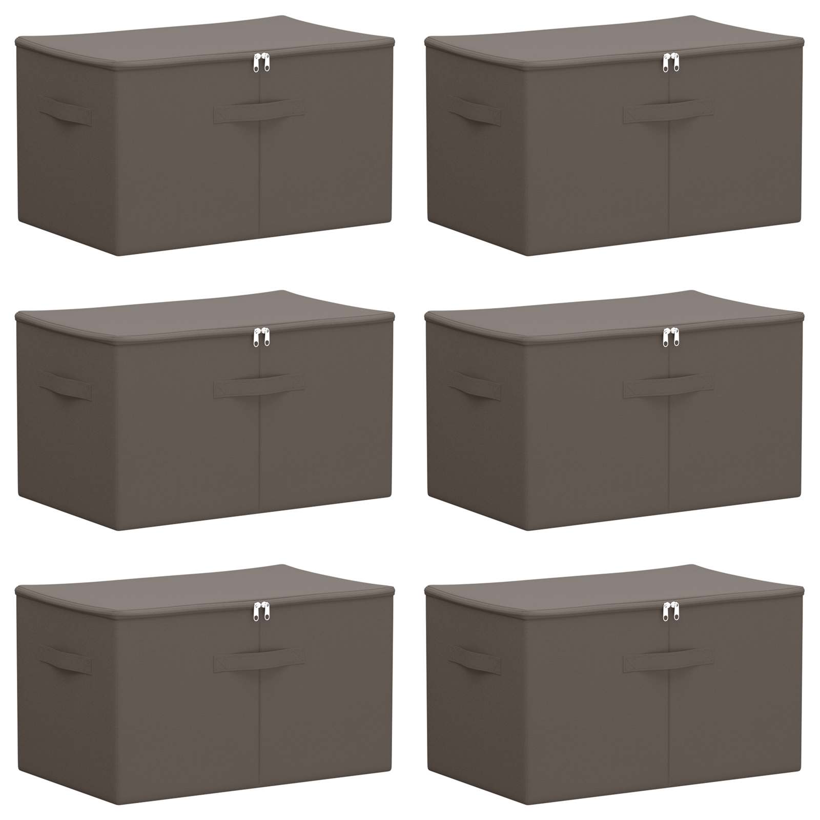 Opbergbox 6 pcs Grijs 60 x 43 x 35 cm Nonwoven stof is nu te koop bij PeponiXL, paradijselijk wonen!