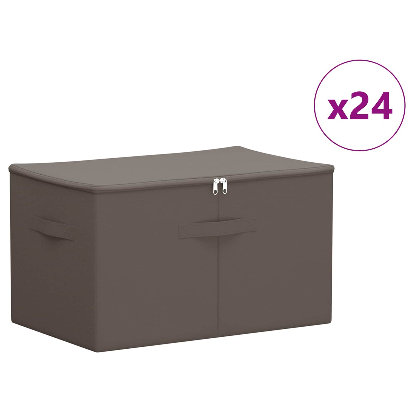 Opbergbox 24 pcs Grijs 60 x 43 x 35 cm Nonwoven stof is nu te koop bij PeponiXL, paradijselijk wonen!