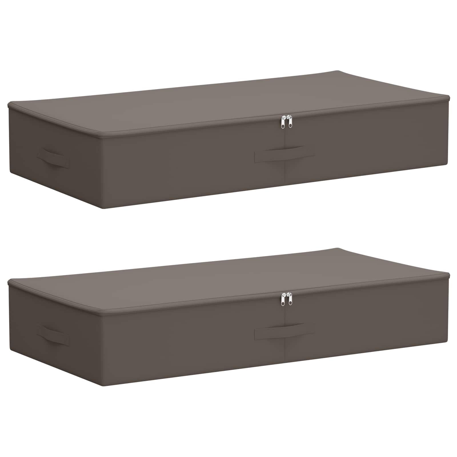 Opbergbox 2 pcs Grijs 90 x 48 x 15 cm Nonwoven stof is nu te koop bij PeponiXL, paradijselijk wonen!