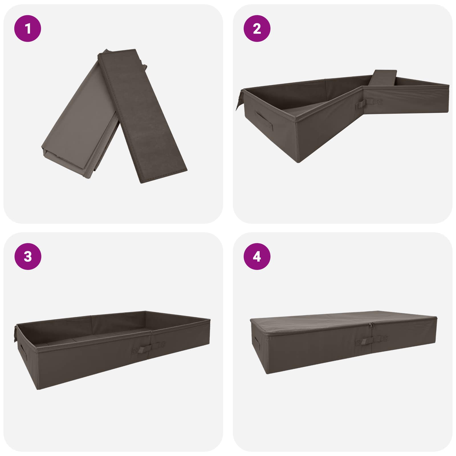 Opbergbox 6 pcs Grijs 90 x 48 x 15 cm Nonwoven stof is nu te koop bij PeponiXL, paradijselijk wonen!