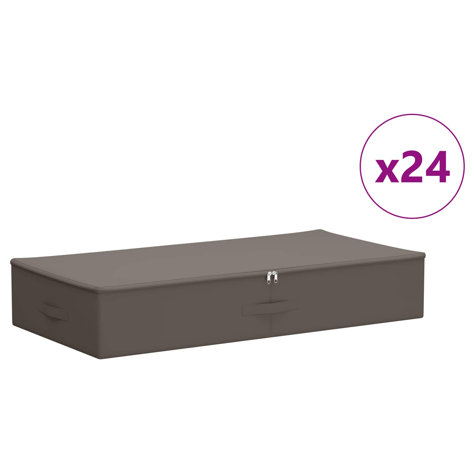 Opbergbox 24 pcs Grijs 100 x 50 x 18 cm Nonwoven stof is nu te koop bij PeponiXL, paradijselijk wonen!