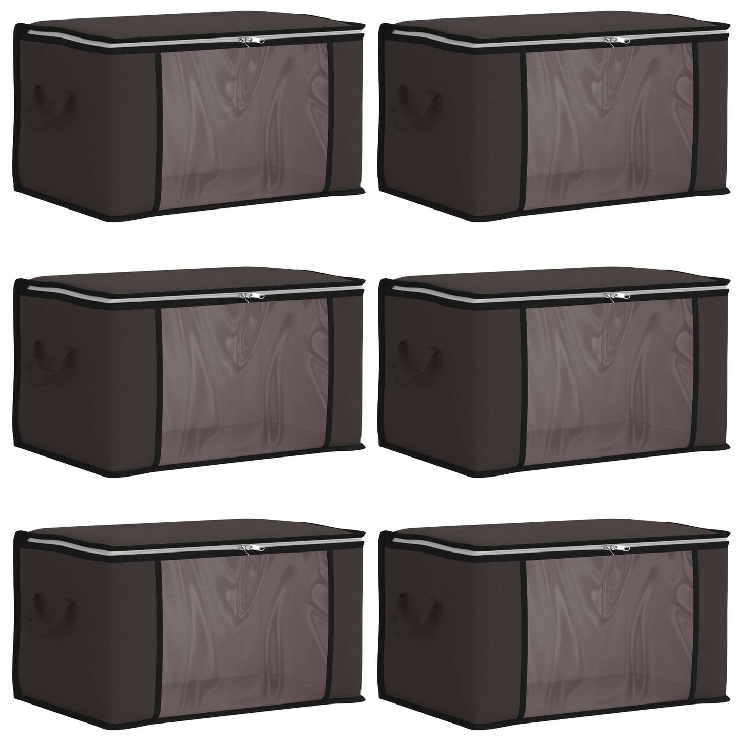 Opbergdoos met Transparante Zijraam 6 pcs Antracietkleurig is nu te koop bij PeponiXL, paradijselijk wonen!