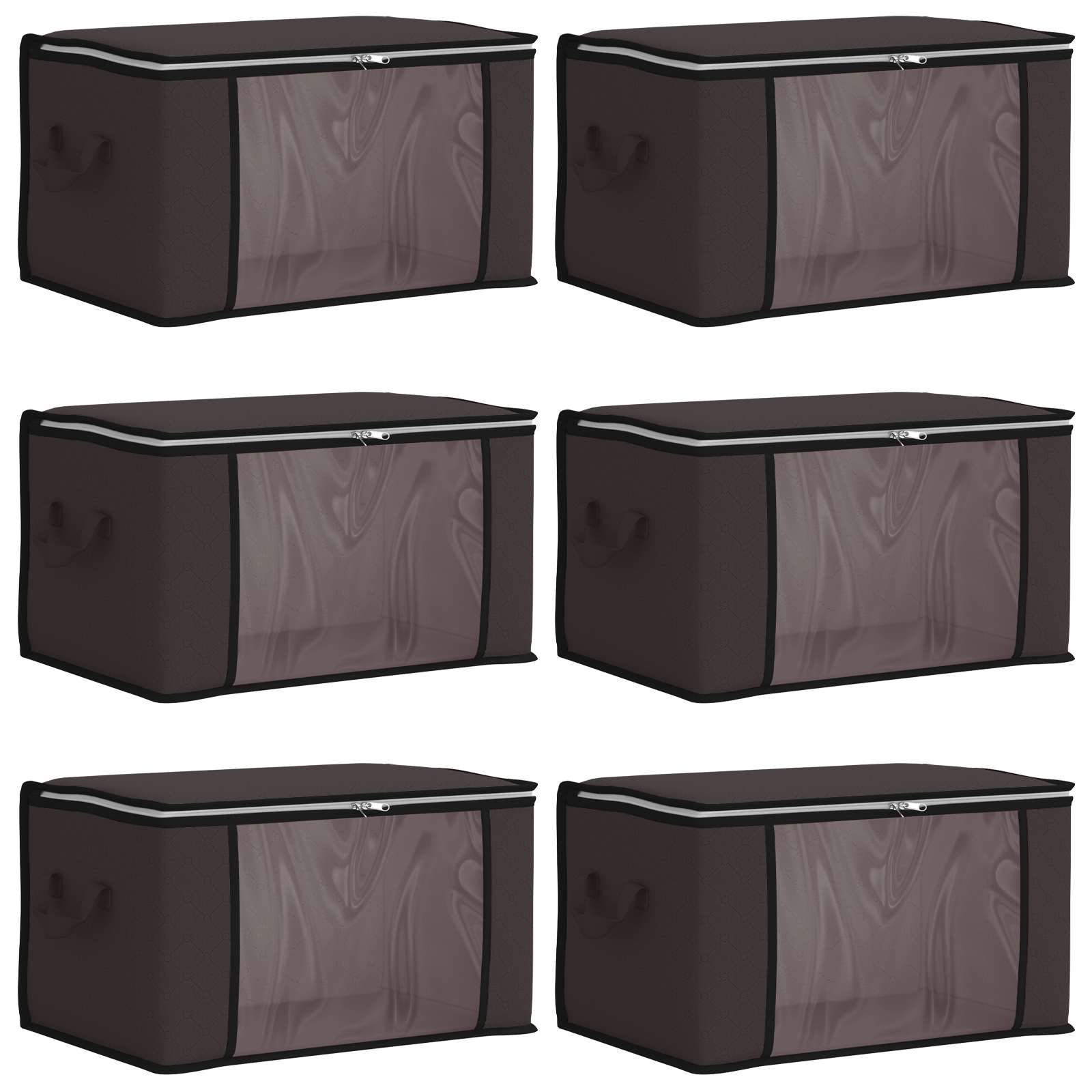 Opbergdoos met Transparante Zijraam 6 pcs Antracietkleurig is nu te koop bij PeponiXL, paradijselijk wonen!