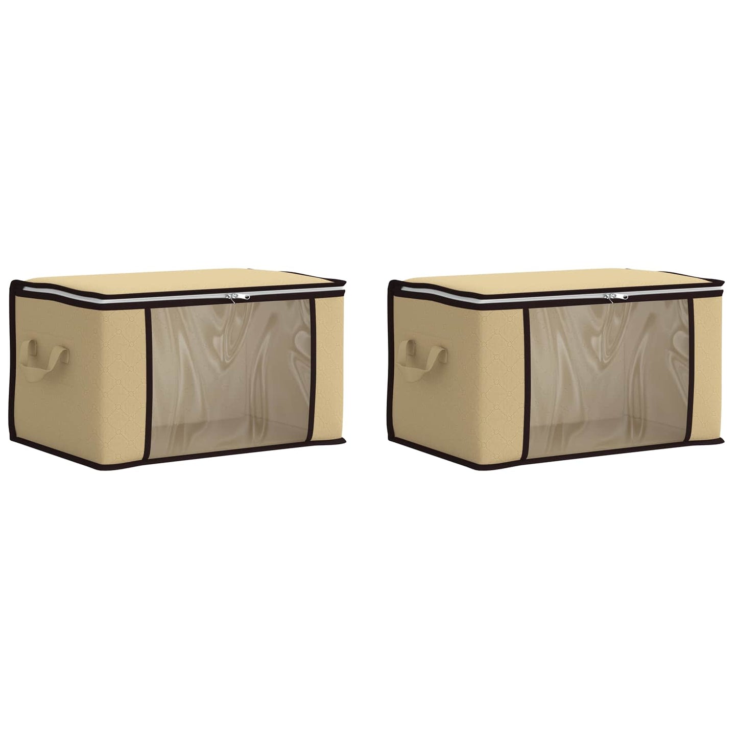 Opbergdoos met Transparante Zijraam 2 pcs Crèmekleurig is nu te koop bij PeponiXL, paradijselijk wonen!