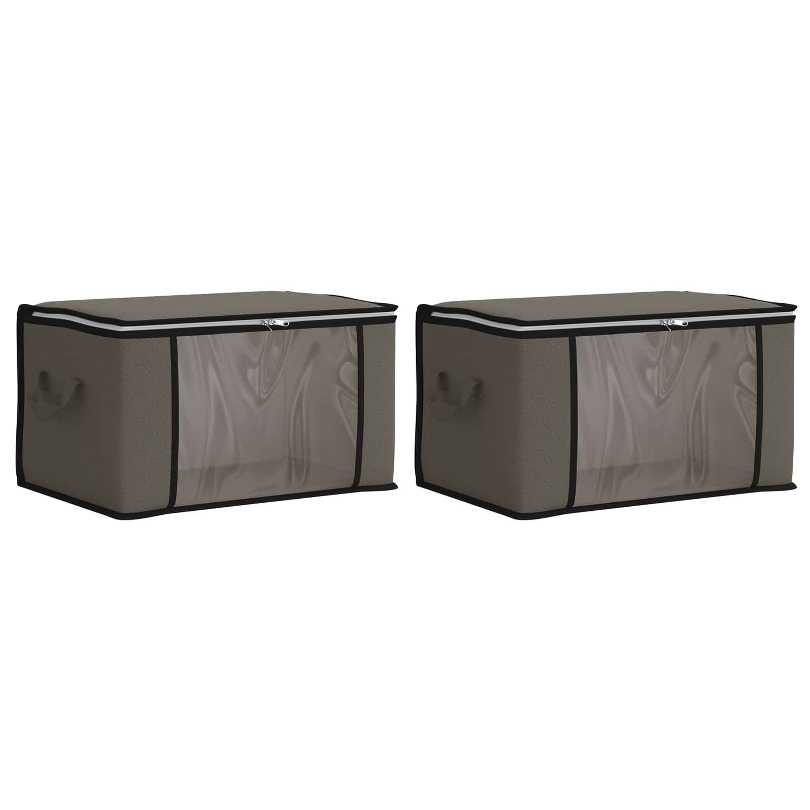 Opbergdoos met Transparante Zijraam 2 pcs Grijs 43 x 34 x 23 cm is nu te koop bij PeponiXL, paradijselijk wonen!