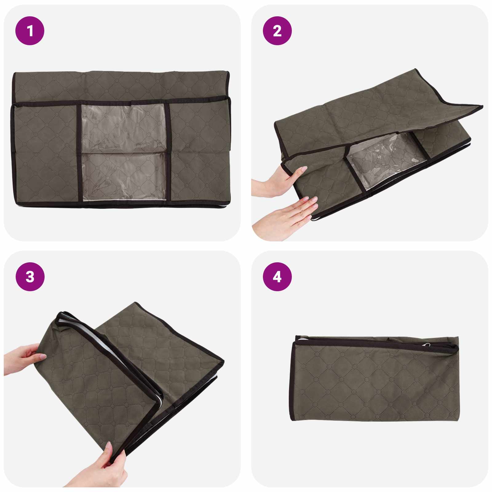 Opbergdoos met Transparante Zijraam 6 pcs Grijs 55 x 35 x 32 cm is nu te koop bij PeponiXL, paradijselijk wonen!