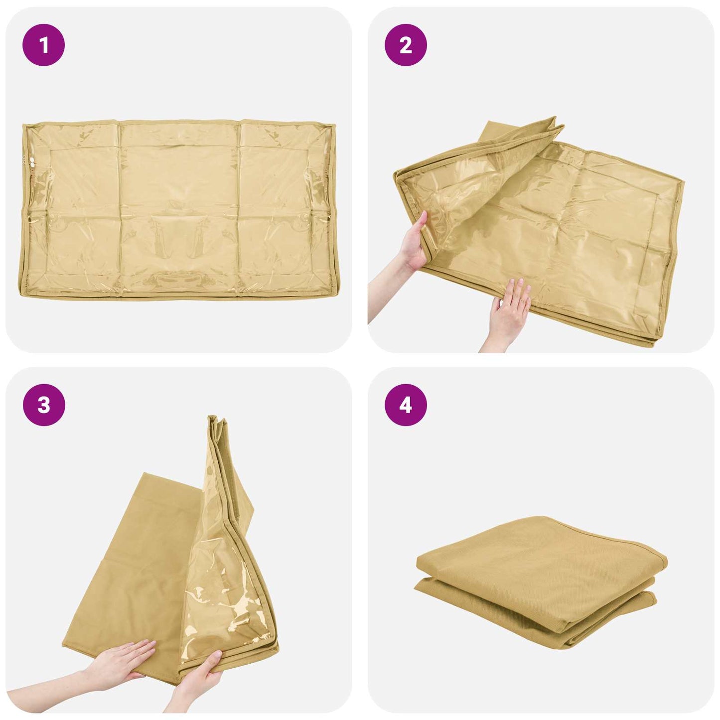 Opbergdoos met transparant bovenraam 6 pcs Crèmekleurig is nu te koop bij PeponiXL, paradijselijk wonen!