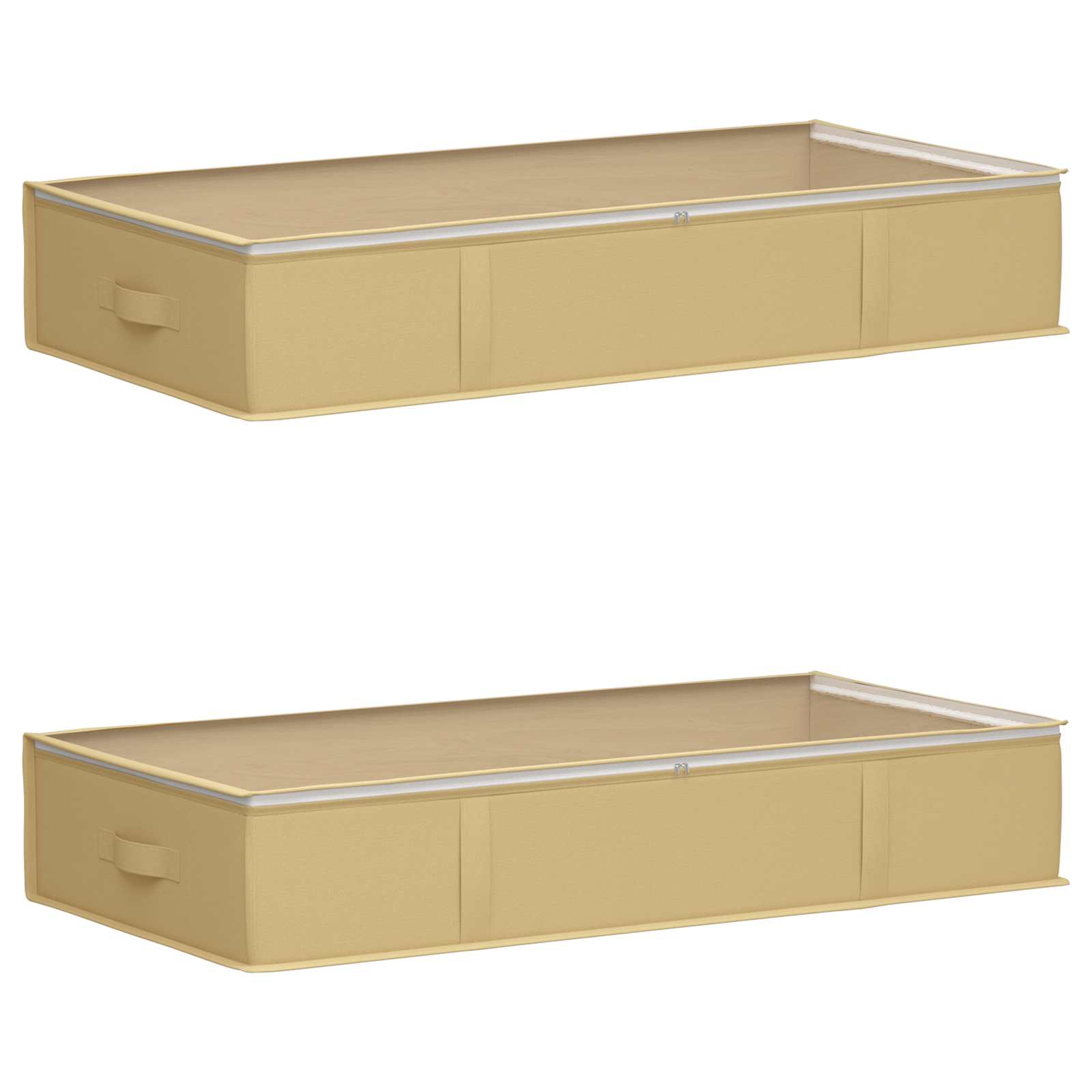 Opbergdoos met transparant bovenraam 2 pcs Crèmekleurig is nu te koop bij PeponiXL, paradijselijk wonen!