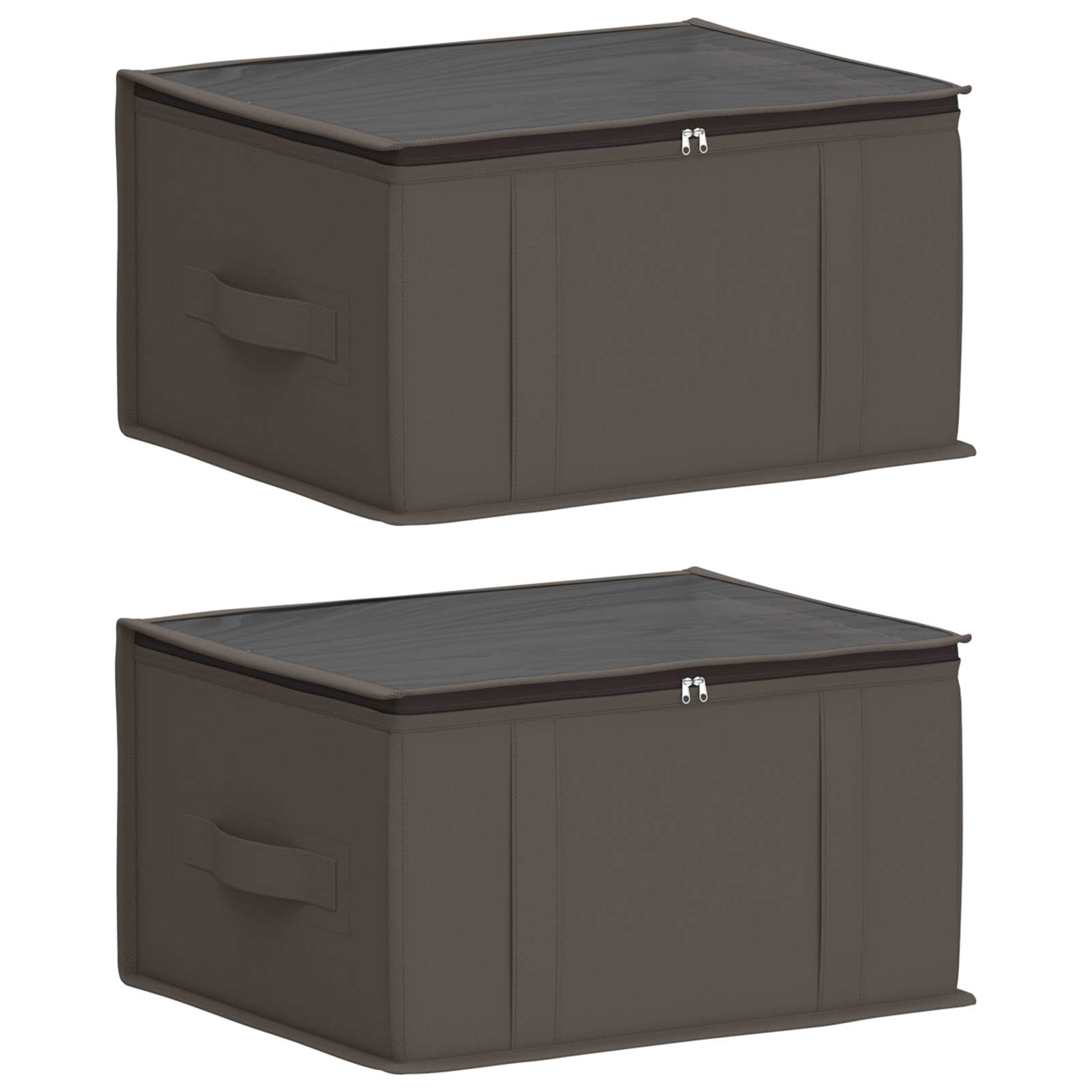 Opbergdoos met transparant bovenraam 2 pcs Grijs Nonwoven stof is nu te koop bij PeponiXL, paradijselijk wonen!