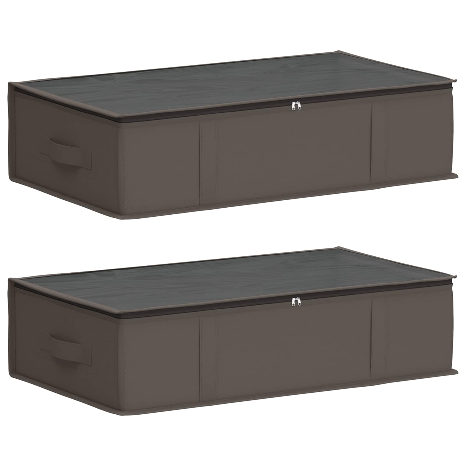 Opbergdoos met transparant bovenraam 2 pcs Grijs Nonwoven stof is nu te koop bij PeponiXL, paradijselijk wonen!