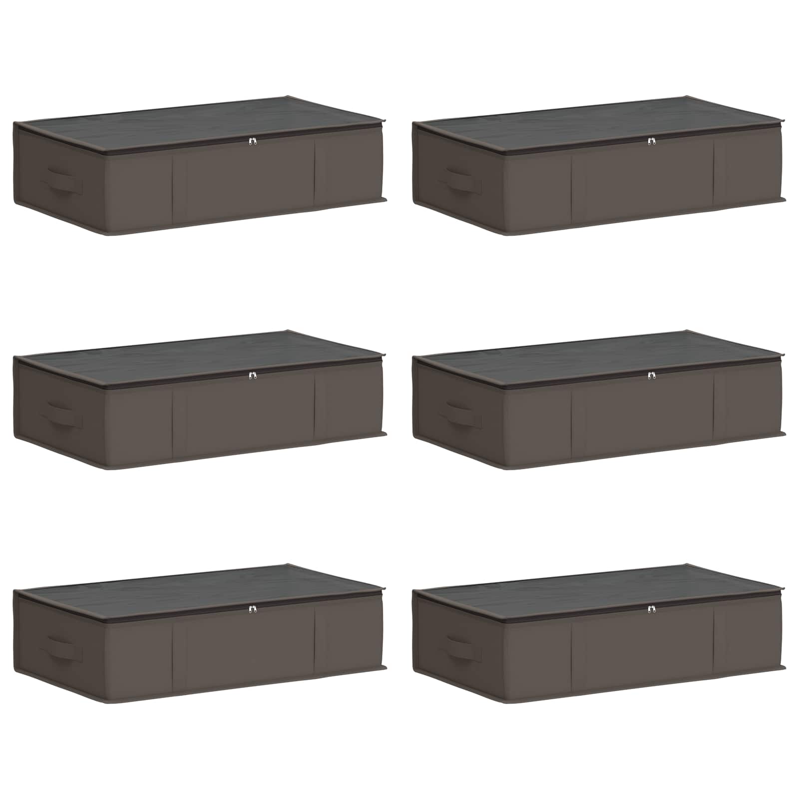 Opbergdoos met transparant bovenraam 6 pcs Grijs Nonwoven stof is nu te koop bij PeponiXL, paradijselijk wonen!
