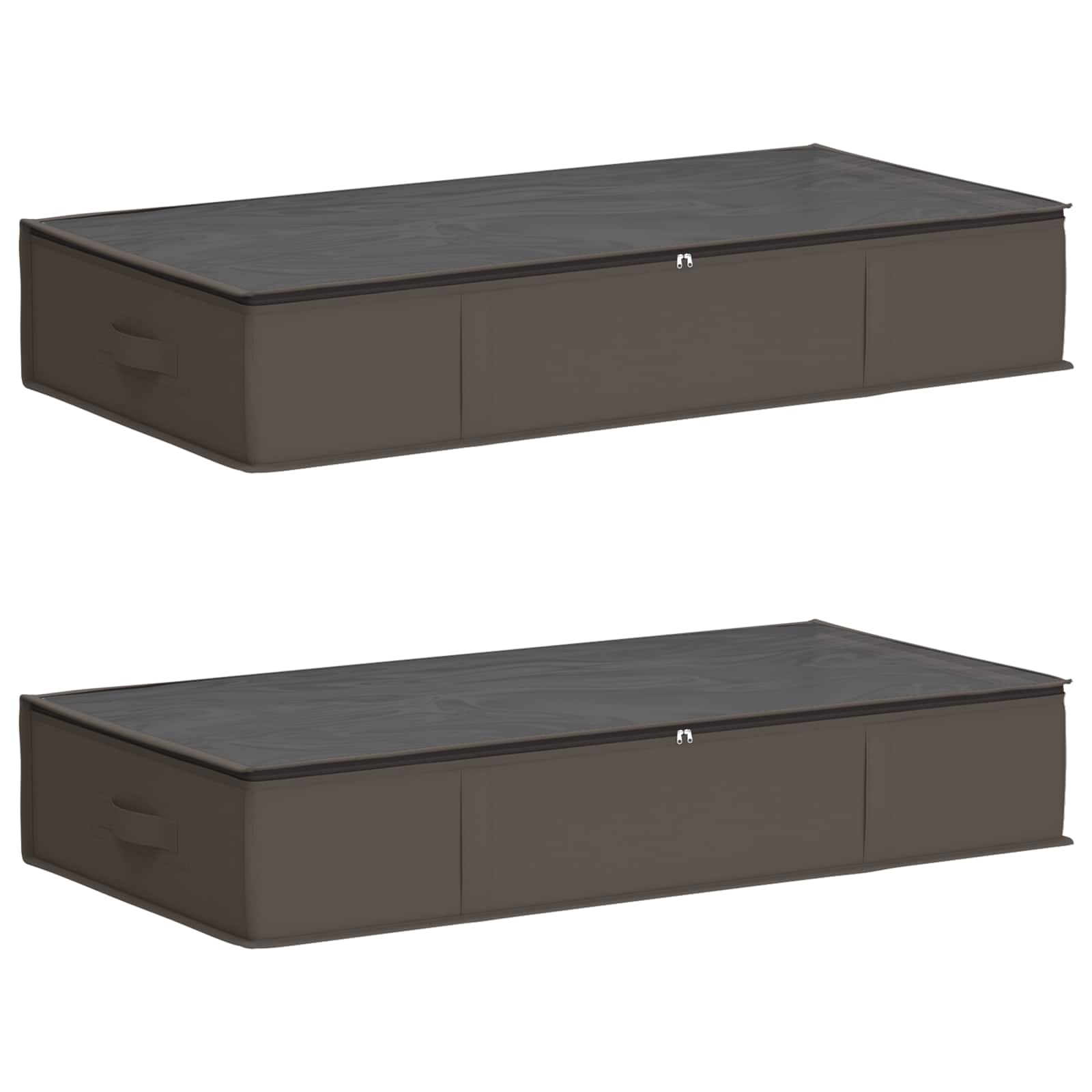 Opbergdoos met transparant bovenraam 2 pcs Grijs Nonwoven stof is nu te koop bij PeponiXL, paradijselijk wonen!