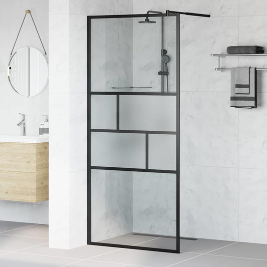 Inloop Douche Wand Zwart 80 x 195 x 0.5 cm Glas en Aluminium is nu te koop bij PeponiXL, paradijselijk wonen!
