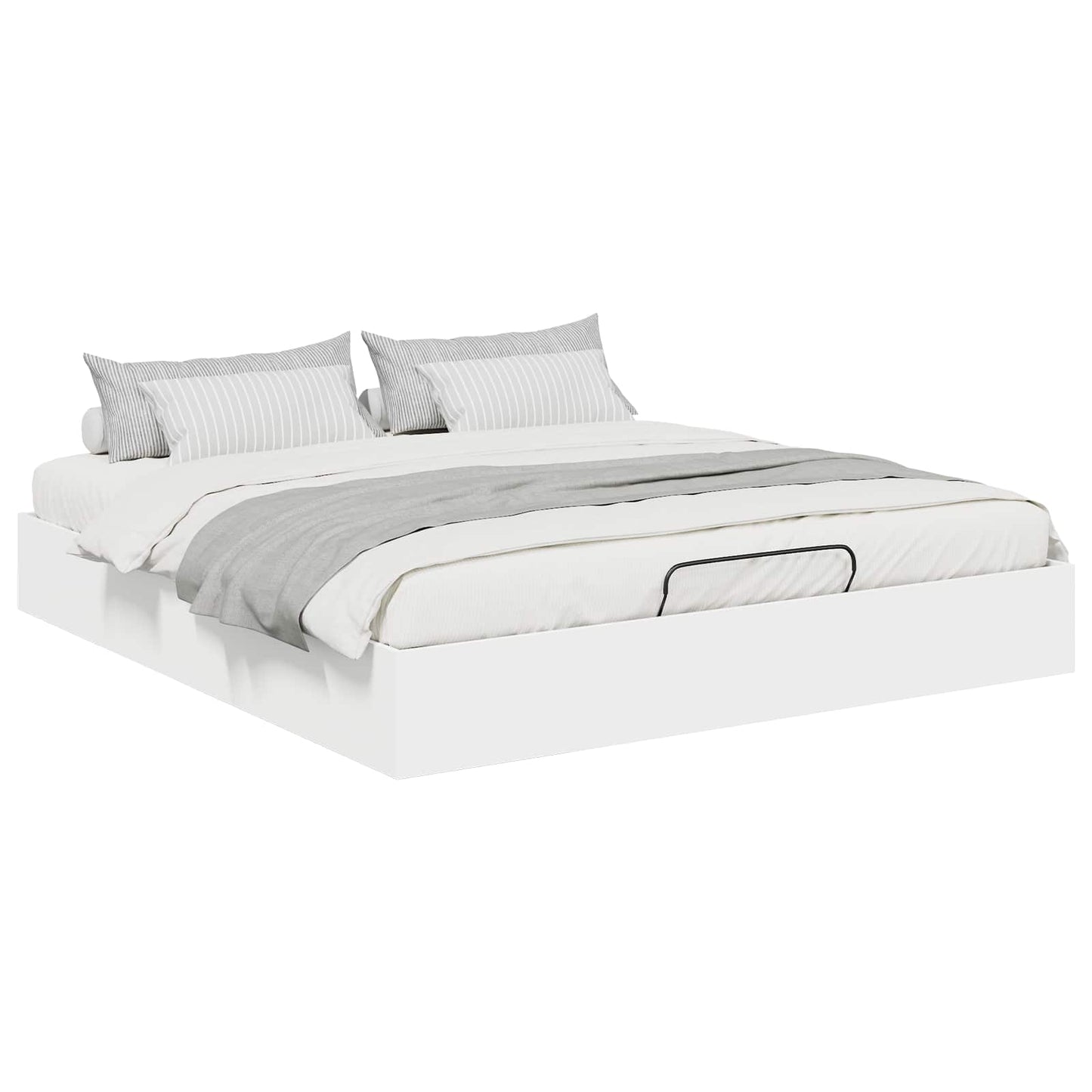 Ottoman Bedframe Wit 203 x 160 x 25 cm Geconstrueerd hout is nu te koop bij PeponiXL, paradijselijk wonen!