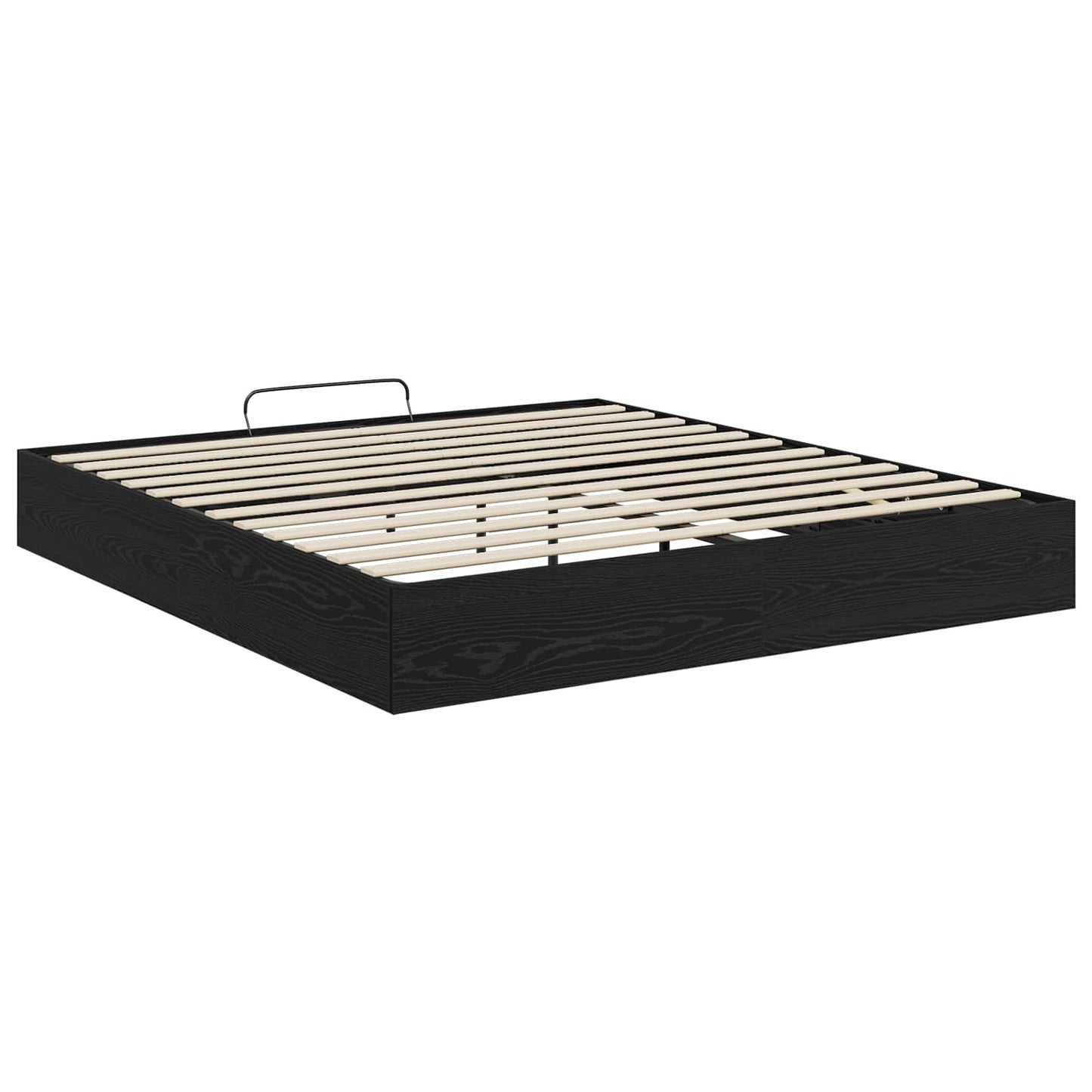 Ottoman Bedframe met opslag Zwarte Eik 203 x 160 x 25 cm is nu te koop bij PeponiXL, paradijselijk wonen!