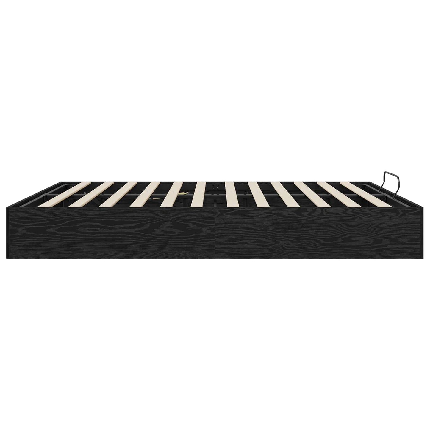 Ottoman Bedframe met opslag Zwarte Eik 203 x 160 x 25 cm is nu te koop bij PeponiXL, paradijselijk wonen!