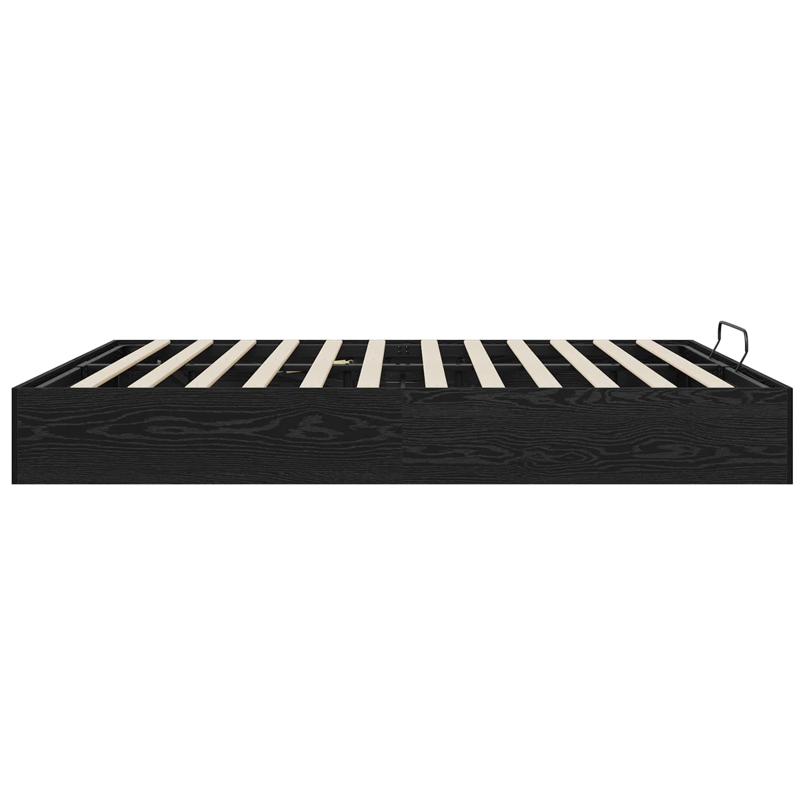 Ottoman Bedframe met opslag Zwarte Eik 203 x 160 x 25 cm is nu te koop bij PeponiXL, paradijselijk wonen!