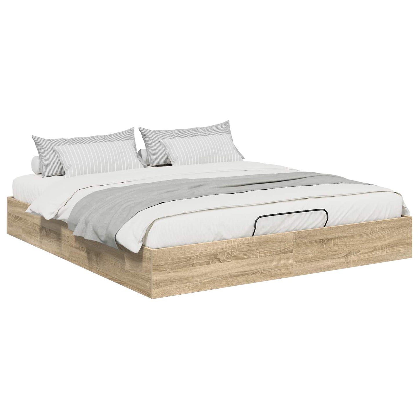 Ottoman Bedframe met opslag Sonoma Eiken 203 x 160 x 25 cm is nu te koop bij PeponiXL, paradijselijk wonen!