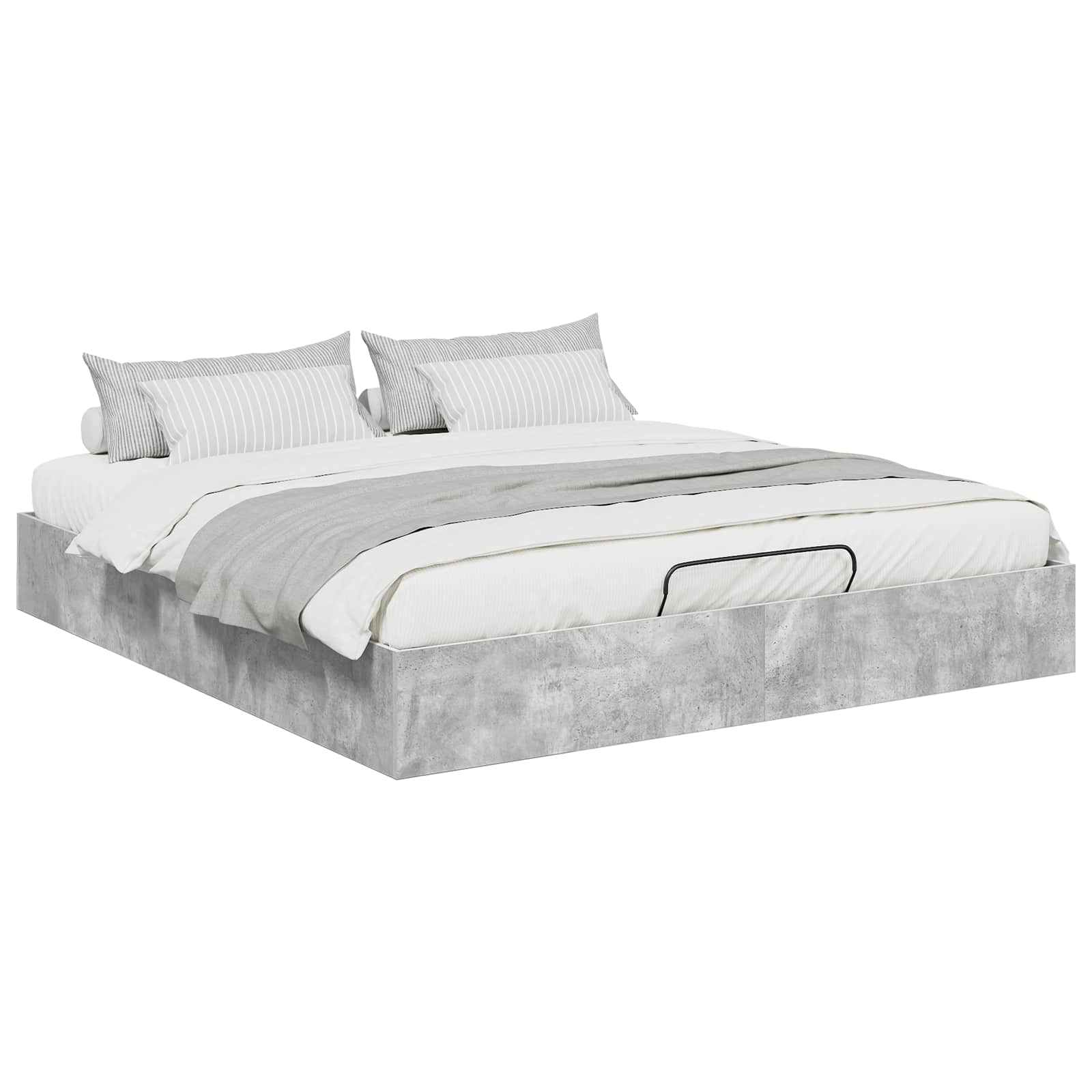 Ottoman Bedframe Beton Grijs 160 x 200 cm Geconstrueerd hout is nu te koop bij PeponiXL, paradijselijk wonen!