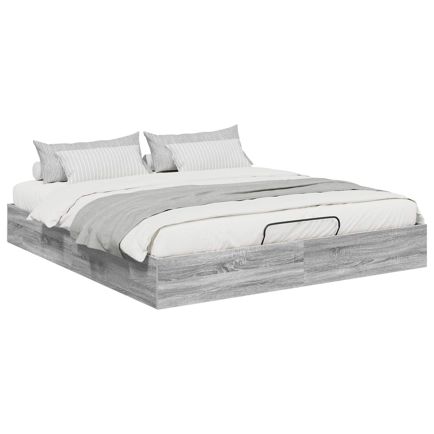 Ottoman Bedframe met opslag Grijze Sonoma 203 x 160 x 25 cm is nu te koop bij PeponiXL, paradijselijk wonen!