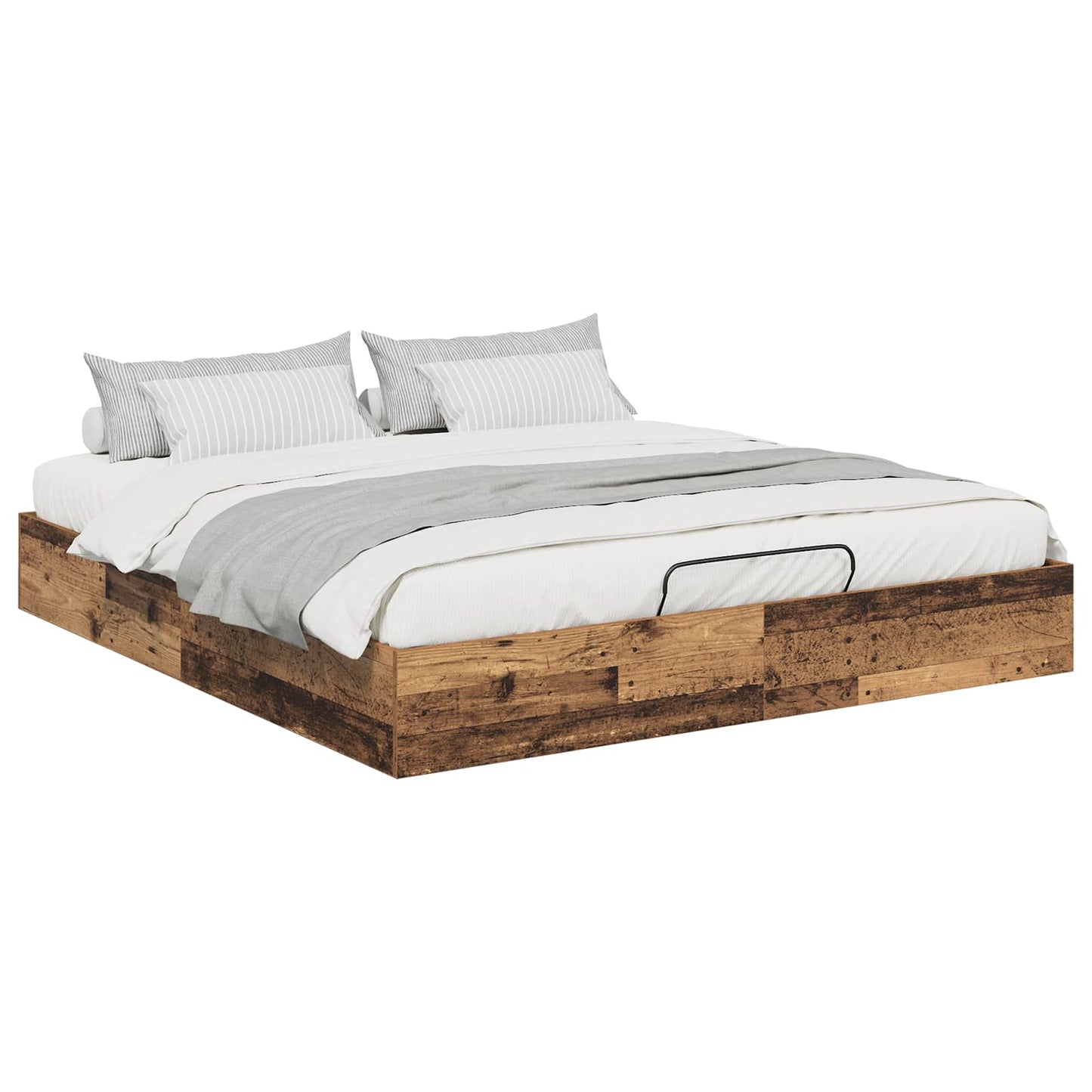 Ottoman Bedframe Oudhout 160 x 200 cm Geconstrueerd hout is nu te koop bij PeponiXL, paradijselijk wonen!