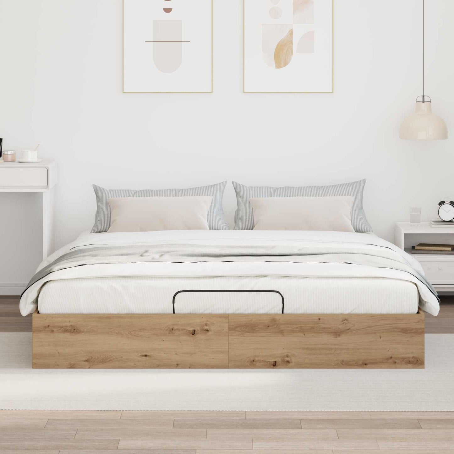 Ottoman Bedframe Ambachtelijk eiken 203 x 160 x 25 cm is nu te koop bij PeponiXL, paradijselijk wonen!