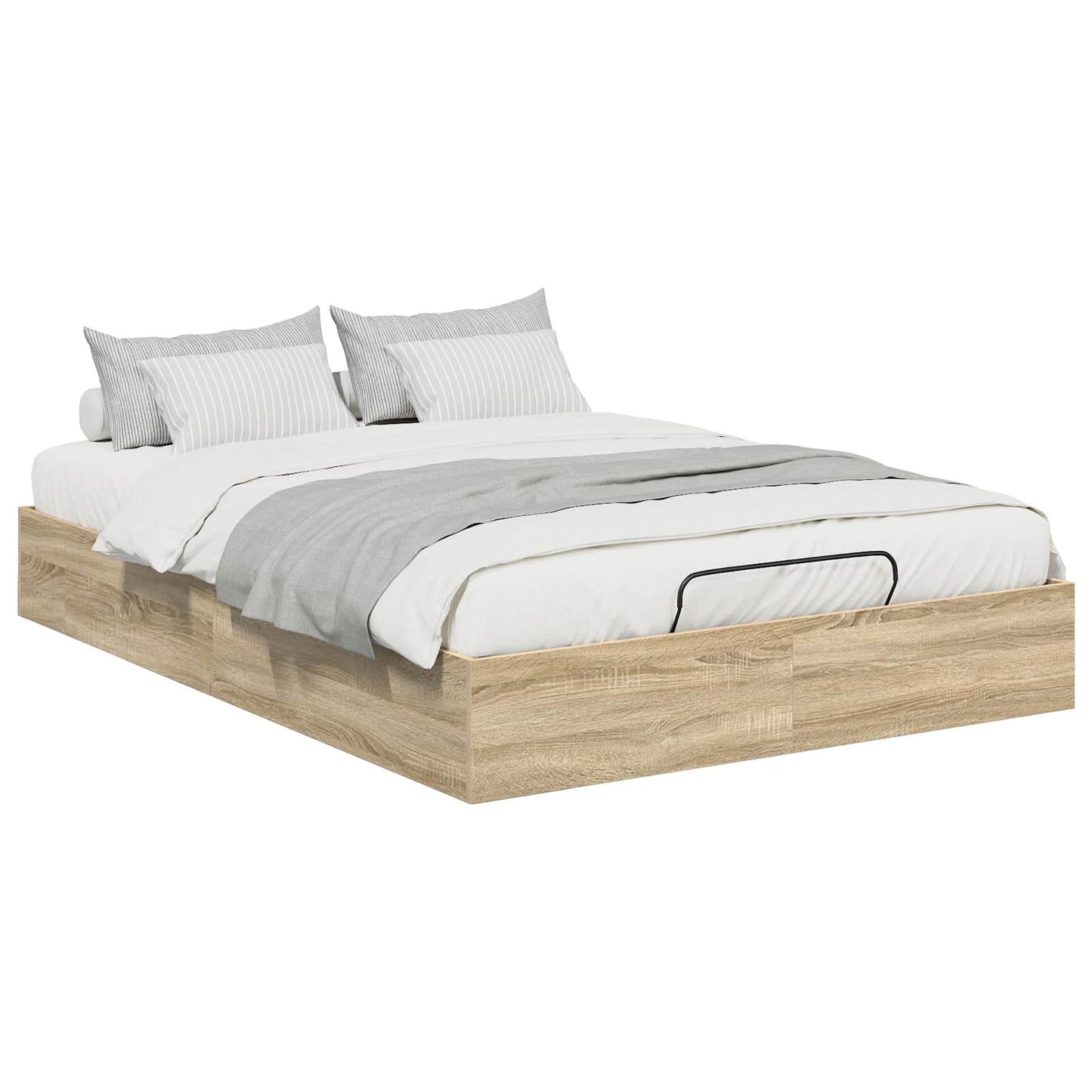 Ottoman Bedframe met opslag Sonoma Eiken 203 x 150 x 25 cm is nu te koop bij PeponiXL, paradijselijk wonen!