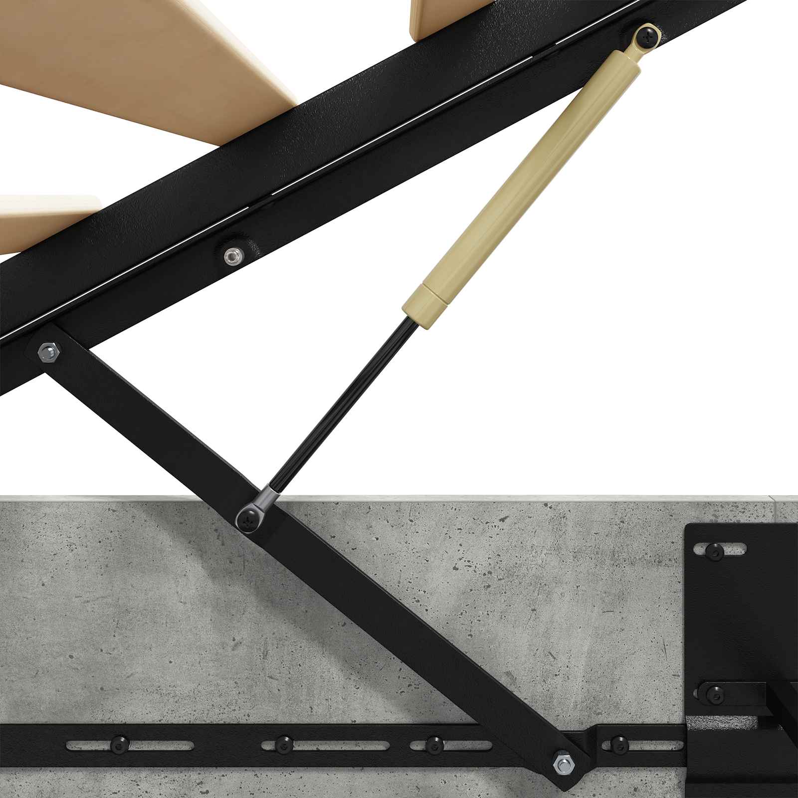 Ottoman Bedframe Beton Grijs 150 x 200 cm Geconstrueerd hout is nu te koop bij PeponiXL, paradijselijk wonen!